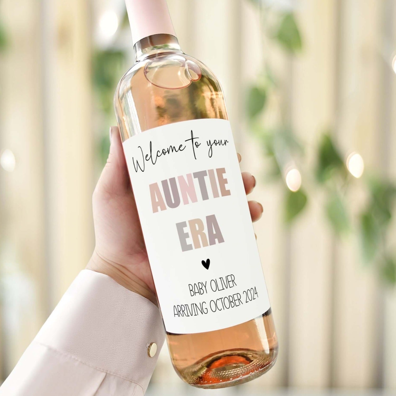 welcome to your auntie era personalised wine bottle label