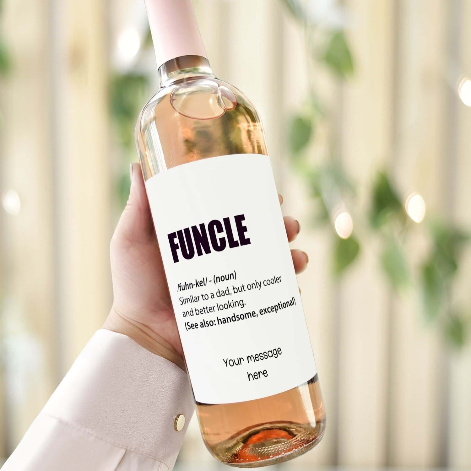 personalised wine label funcle word definition