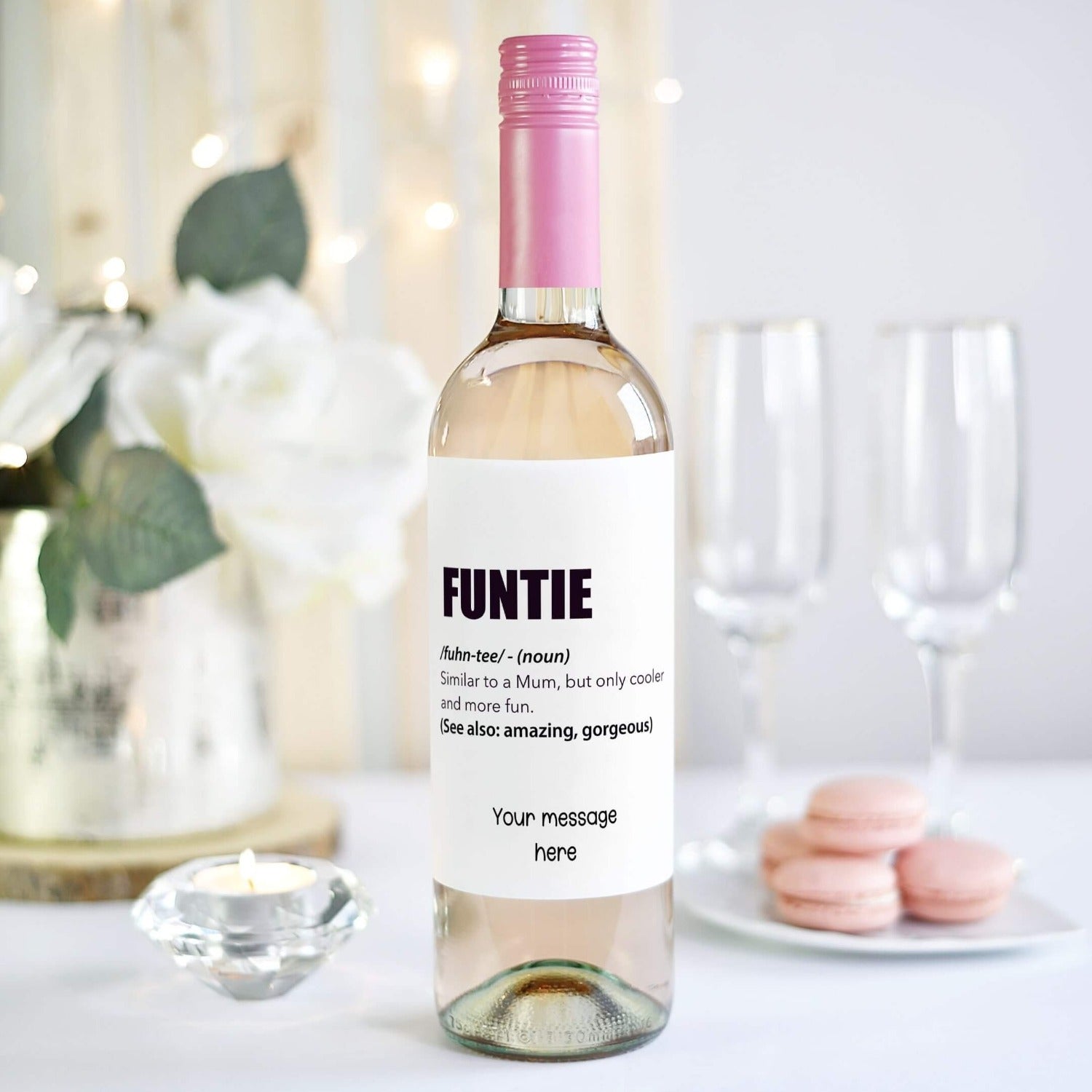 word definition of funtie - funny auntie wine label