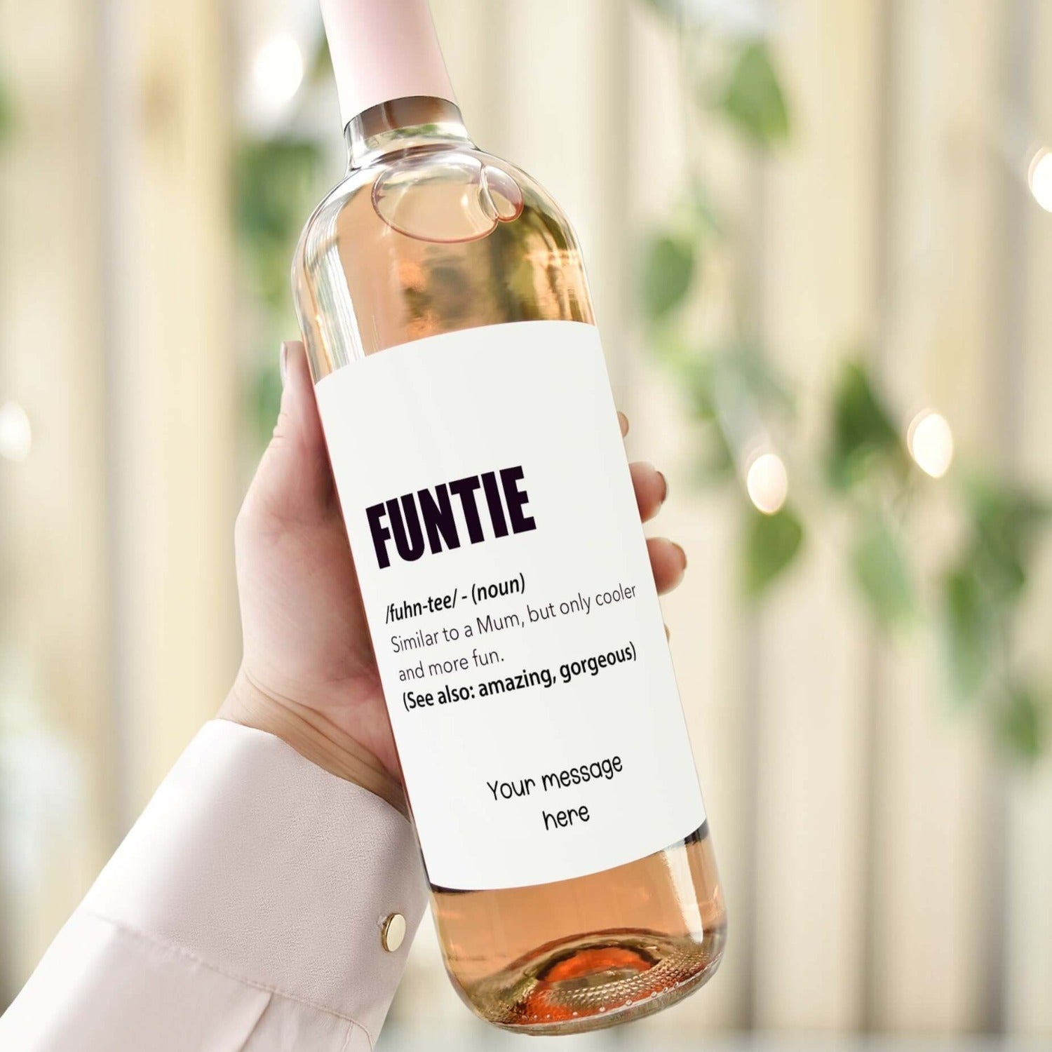 funtie word definition wine label - funny auntie