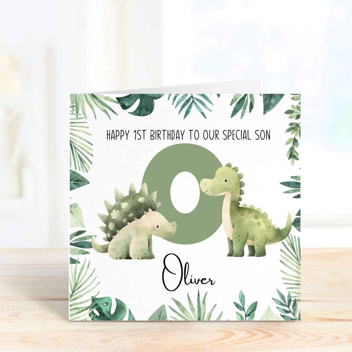 happy 1st birthday dinosaur card