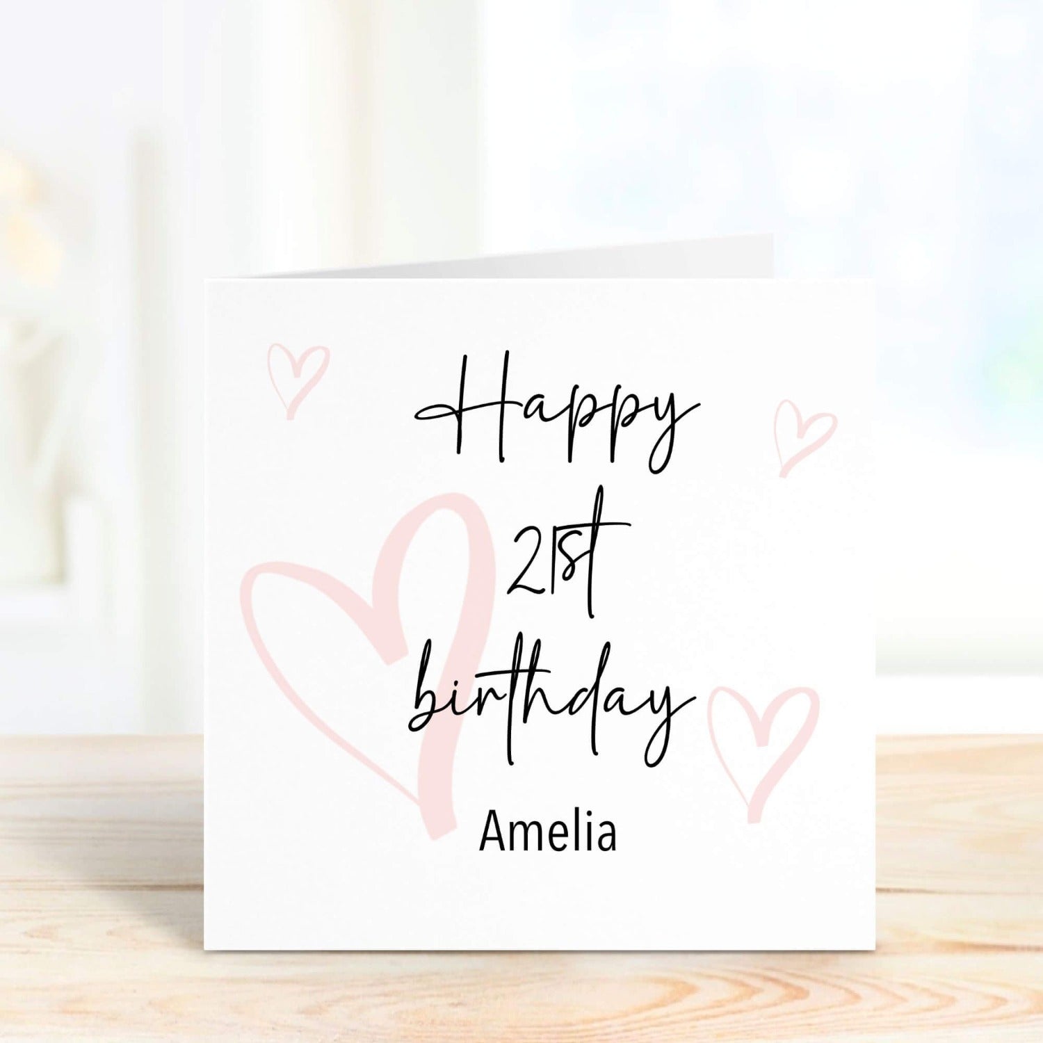 21st birthday personalised card with name and message