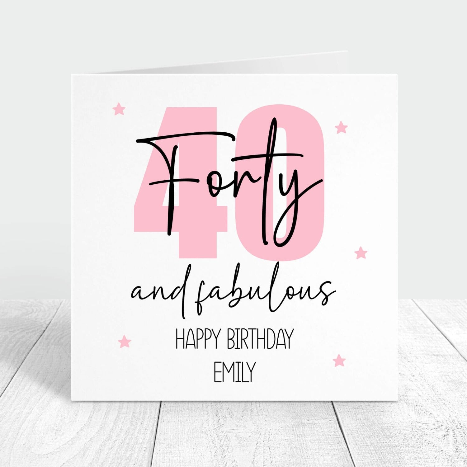40 and fabulous birthday card personalised