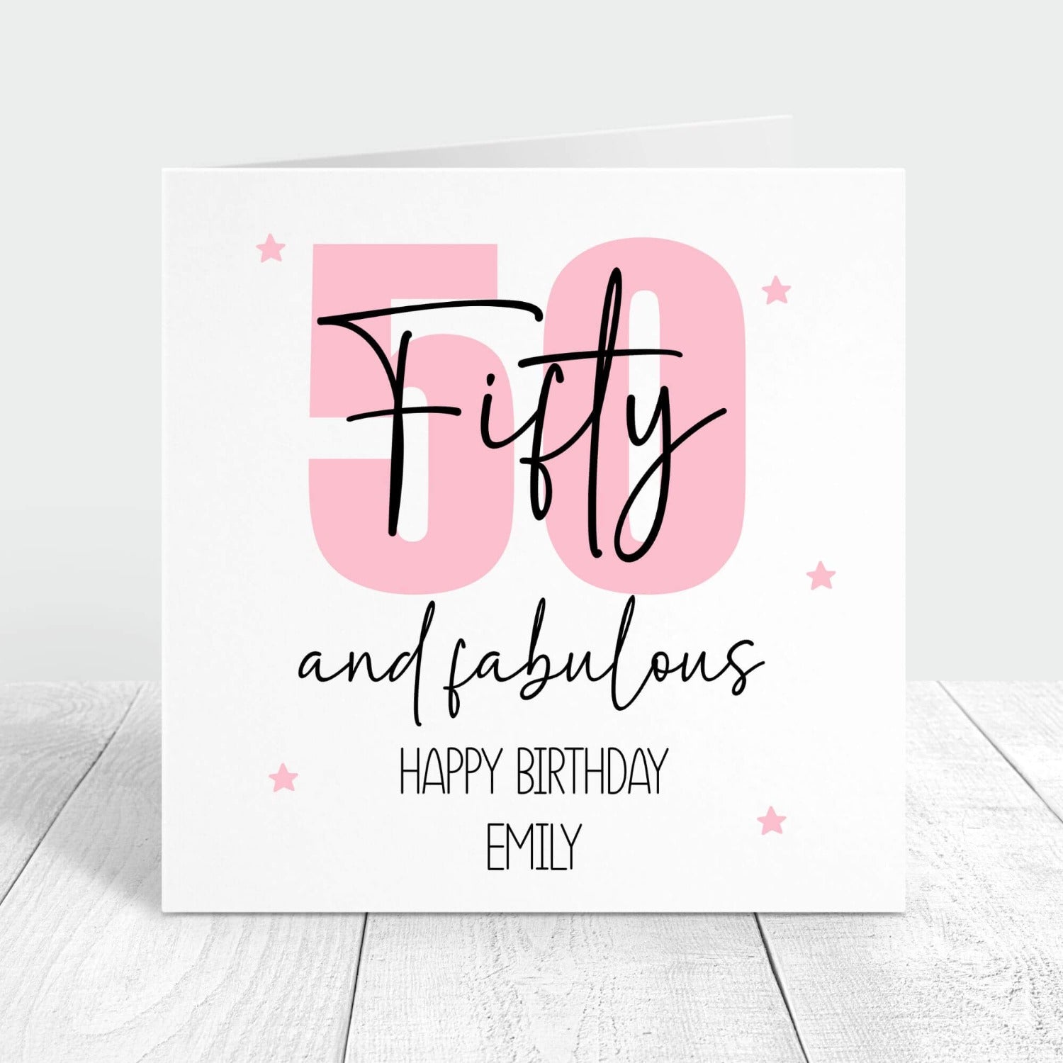 50 and fabulous personalised birthday card