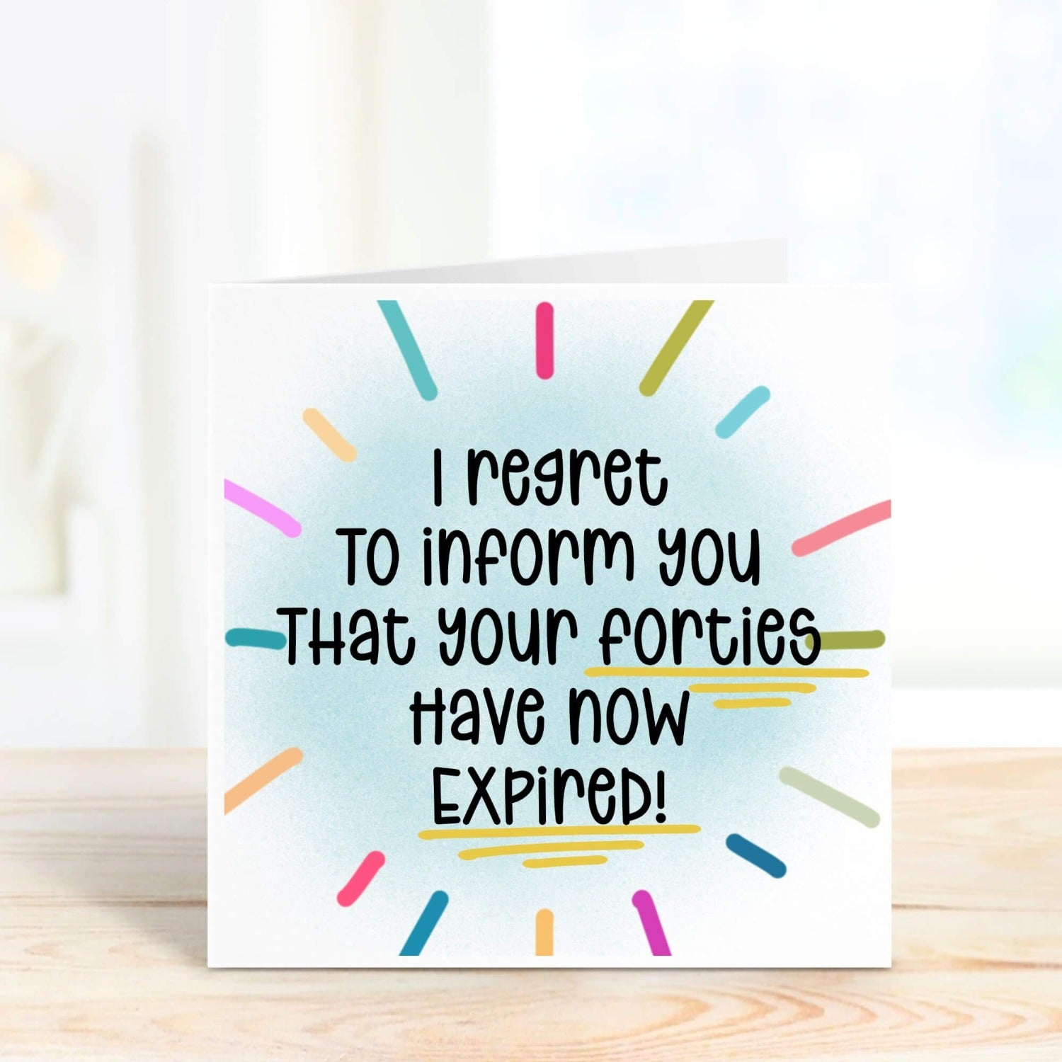 i regret to inform you that your forties have now expired - 50th birthday card