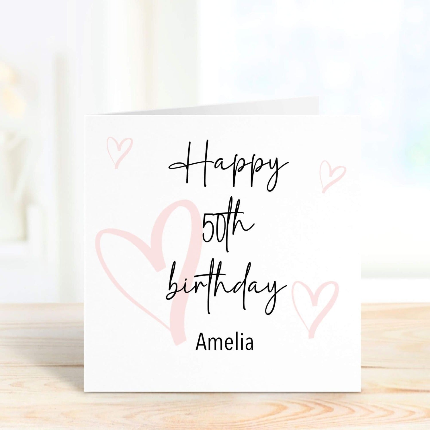 personalised card 50th birthday with name and message