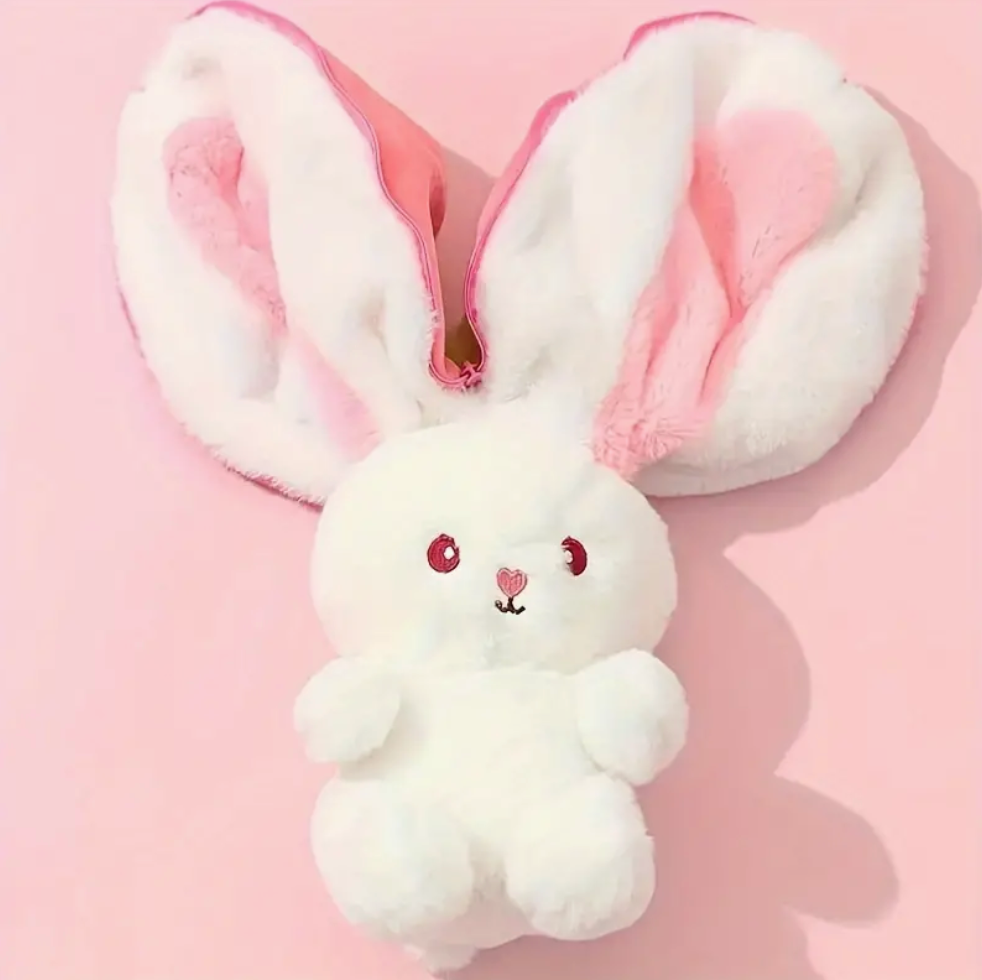Strawberry And Rabbit Huggable Toy - Pillow Transforms In Soft Toy