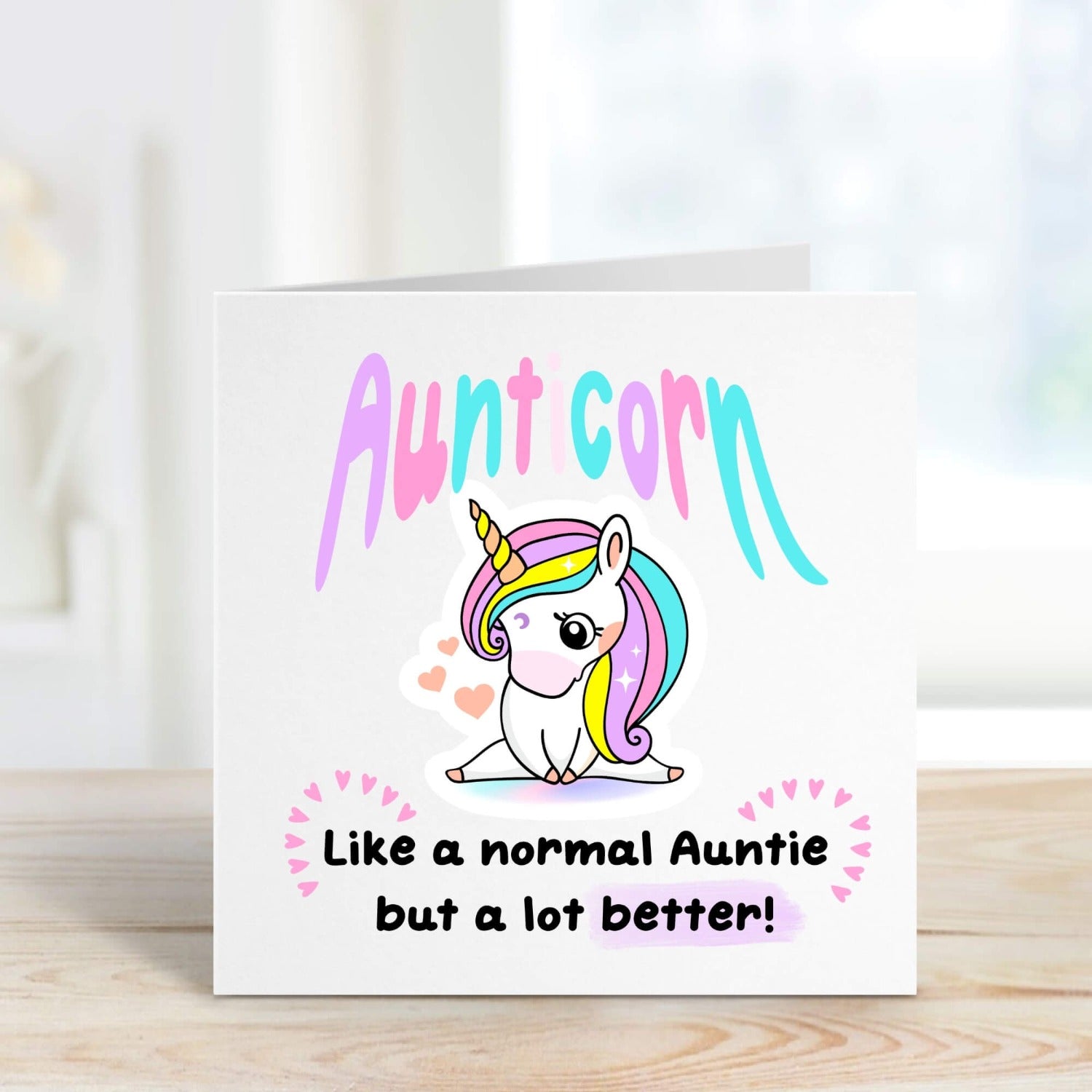 unicorn birthday card for auntie
