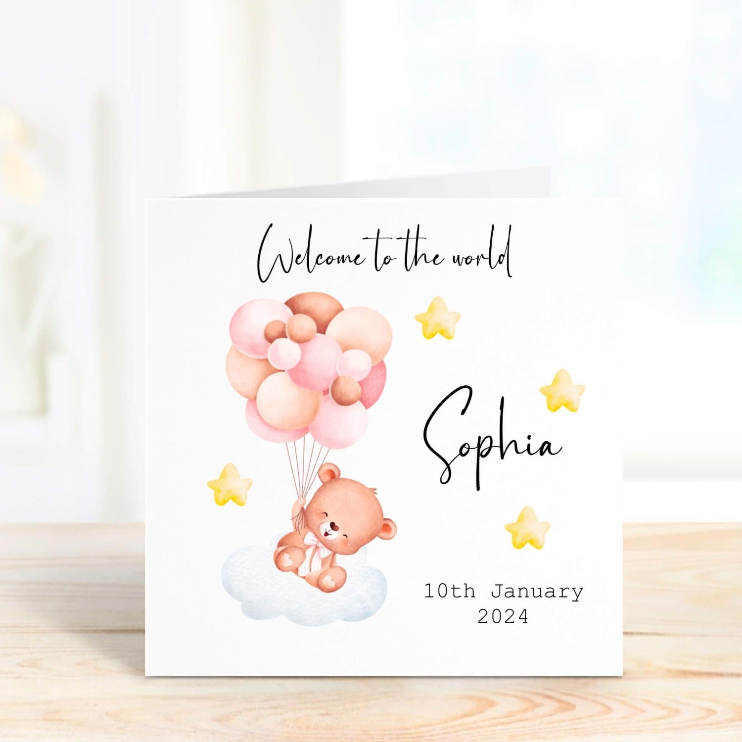 personalised new baby girl card