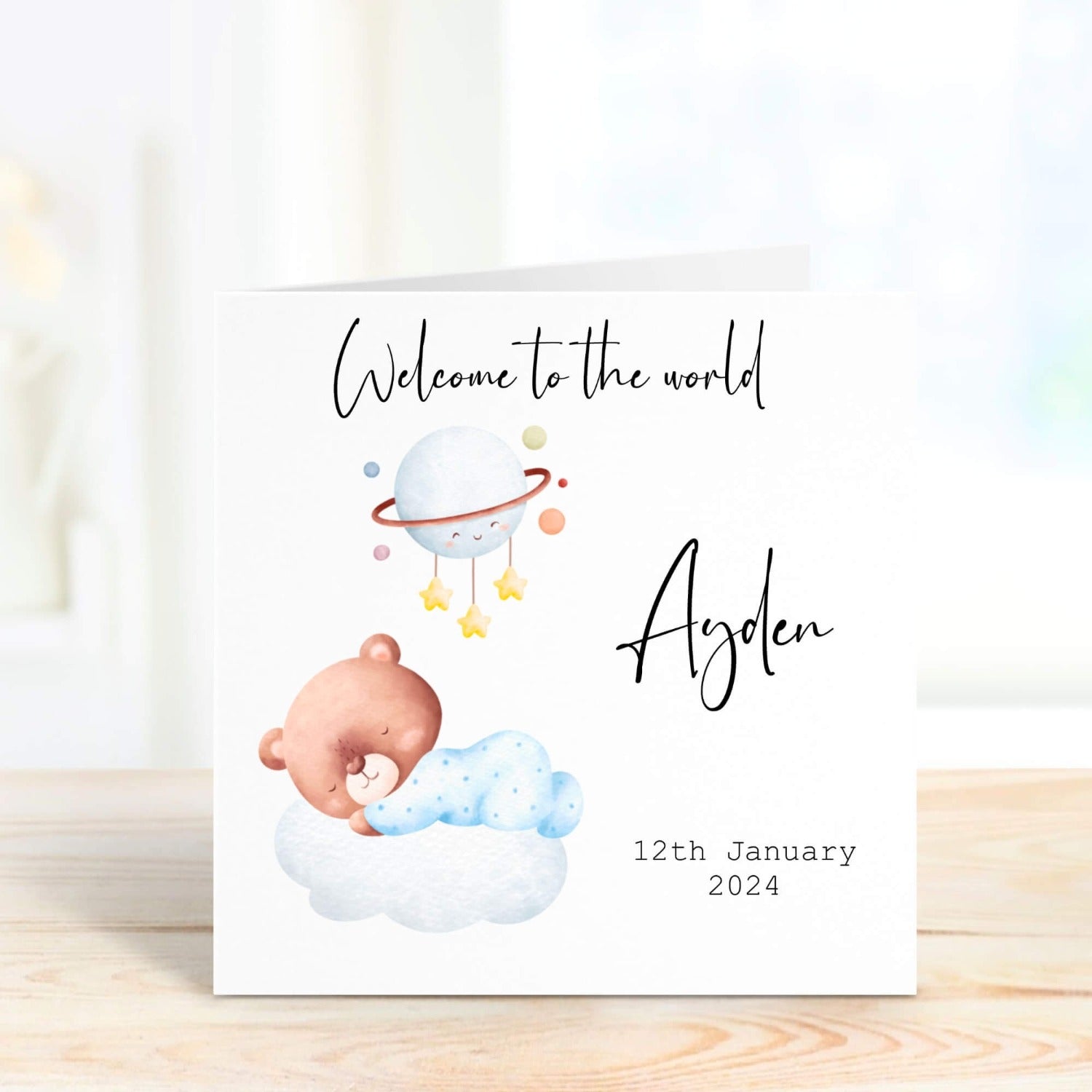 welcome to the world baby boy card