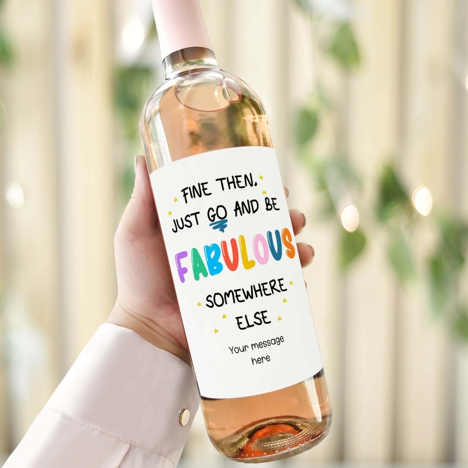 be fabulous personalised wine bottle label