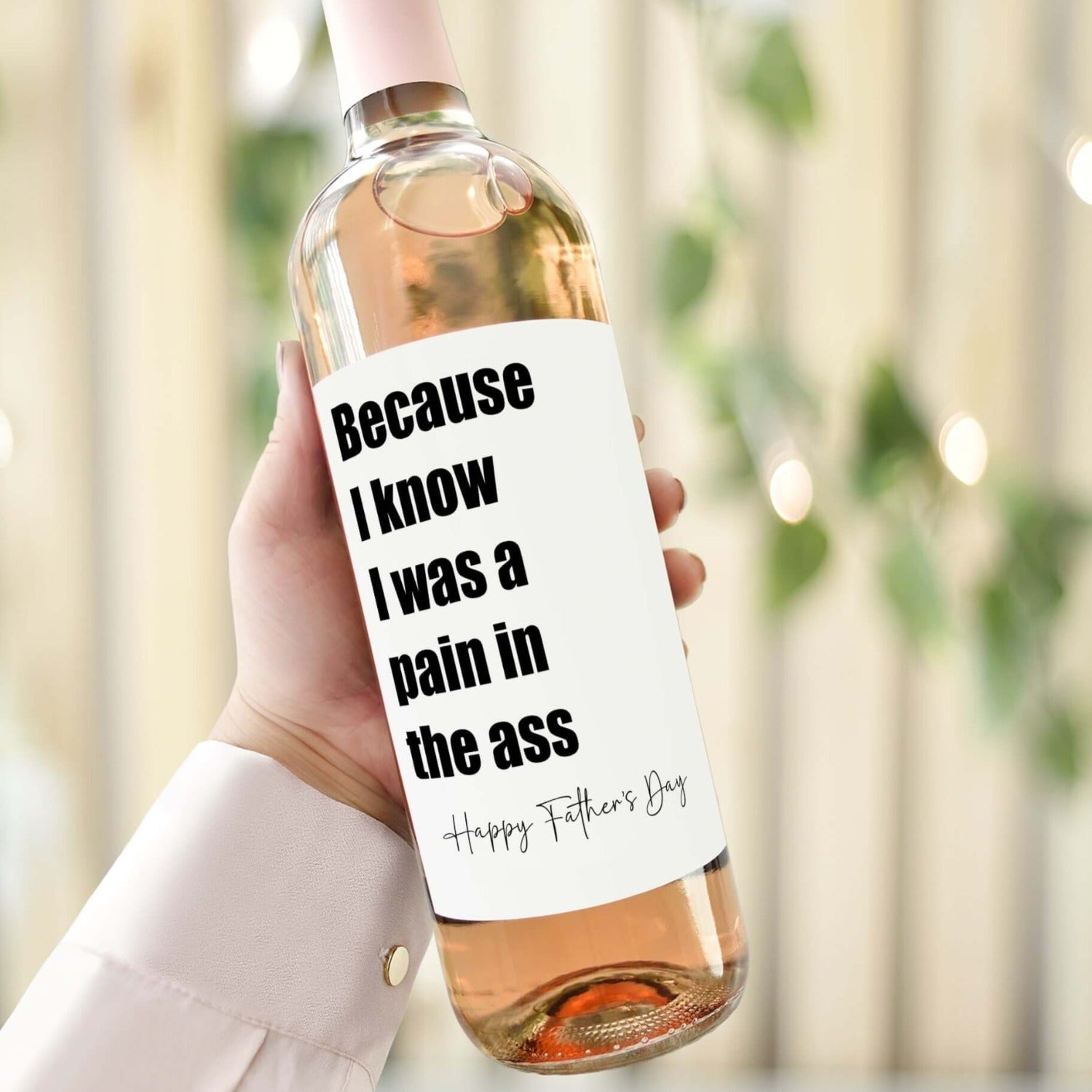 funny wine label for father's day gift