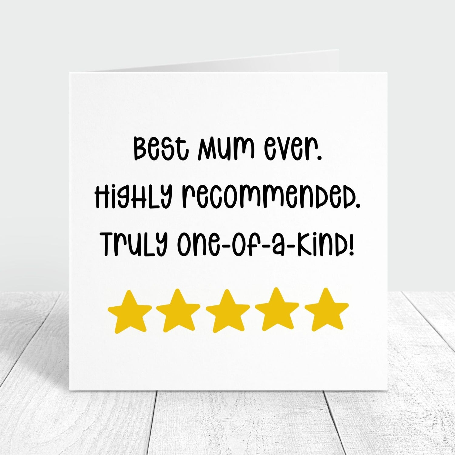 best mum ever 5 star personalised card