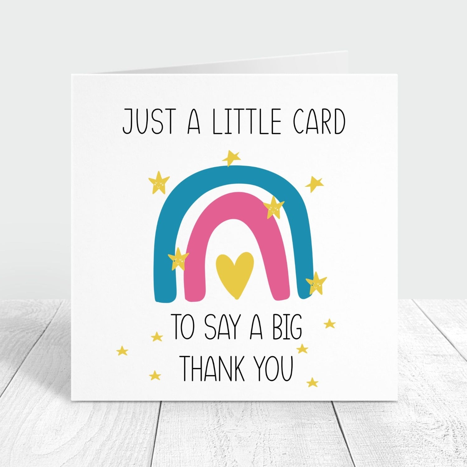 just a little card to say a big thank you with rainbow and stars - personalised
