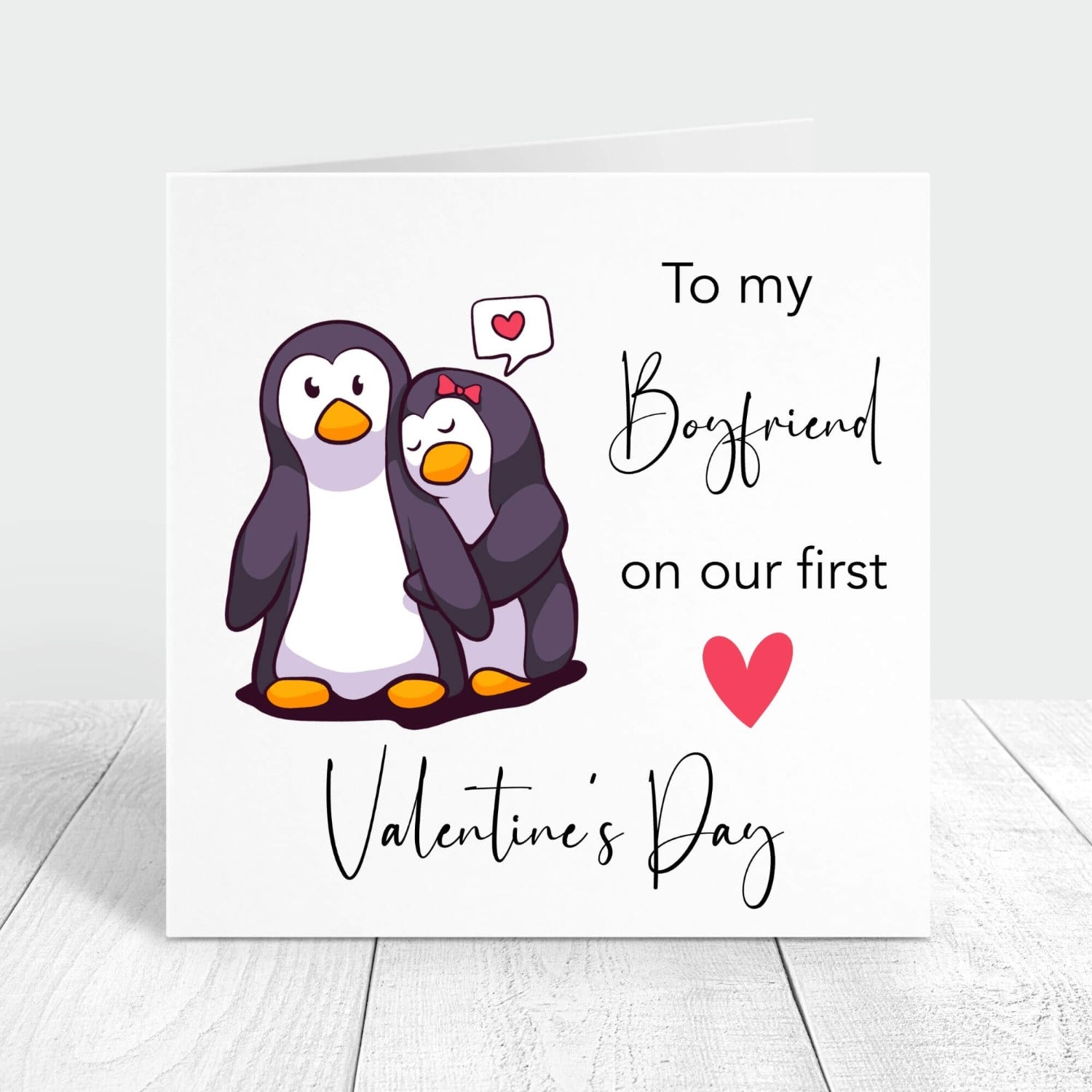 to my boyfriend on our first valentine's day personalised card