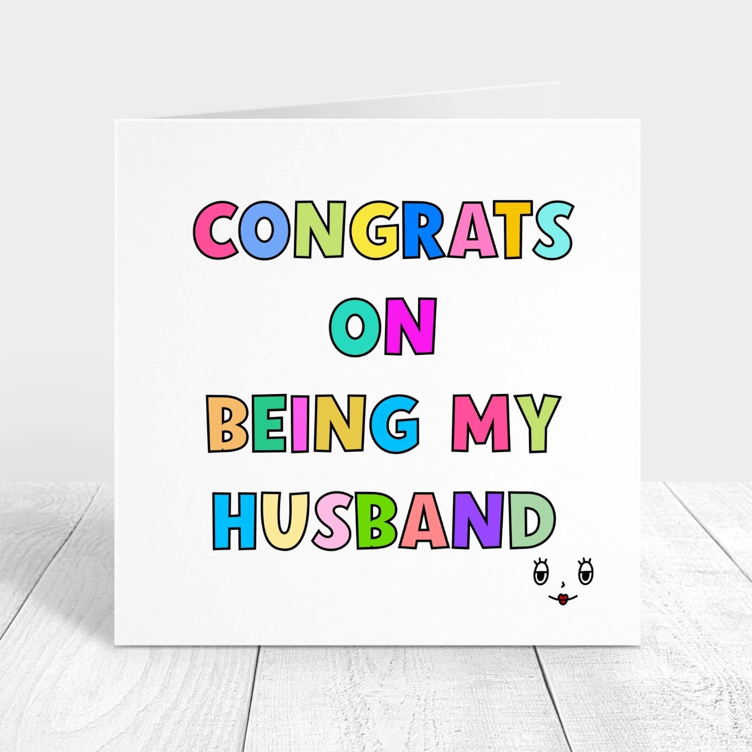 congrats on being my husband personalised card