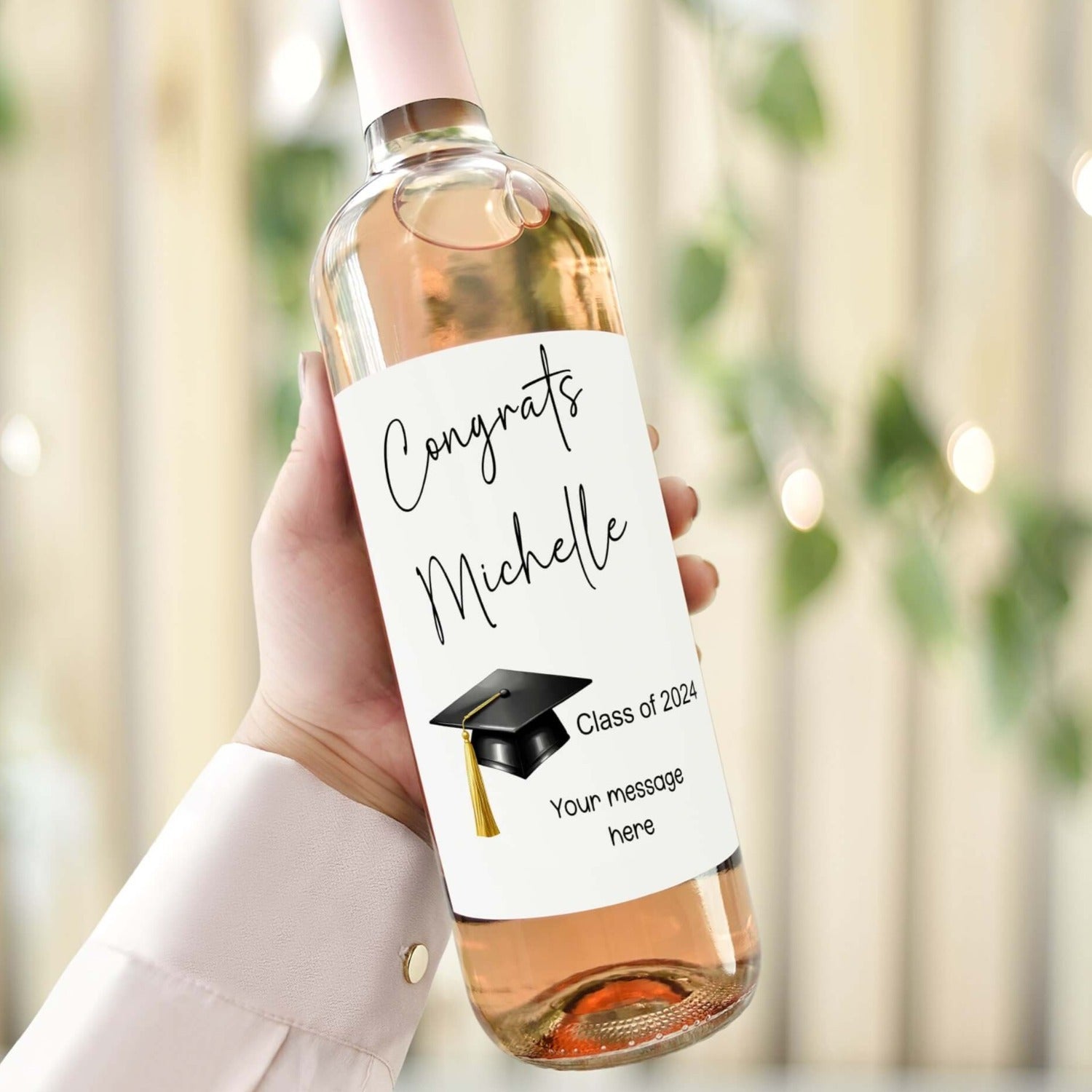 Congrats on your graduation class of 2024 wine label