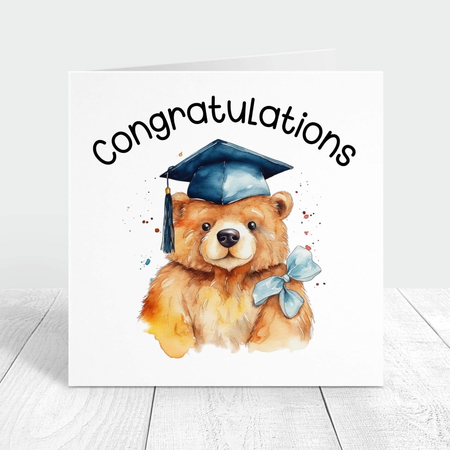 personalised congratulations graduation card bear