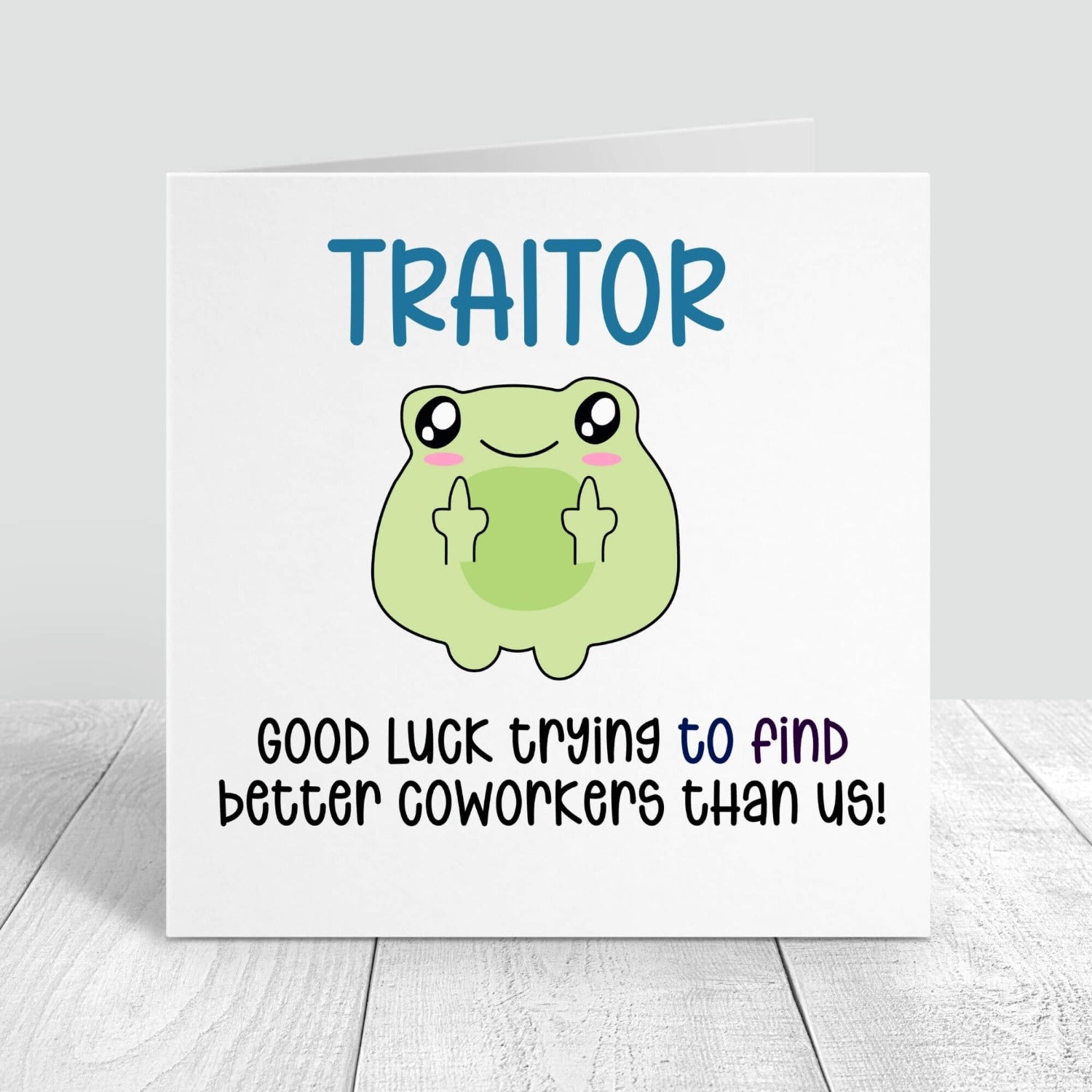 Traitor funny frog personalised card new job