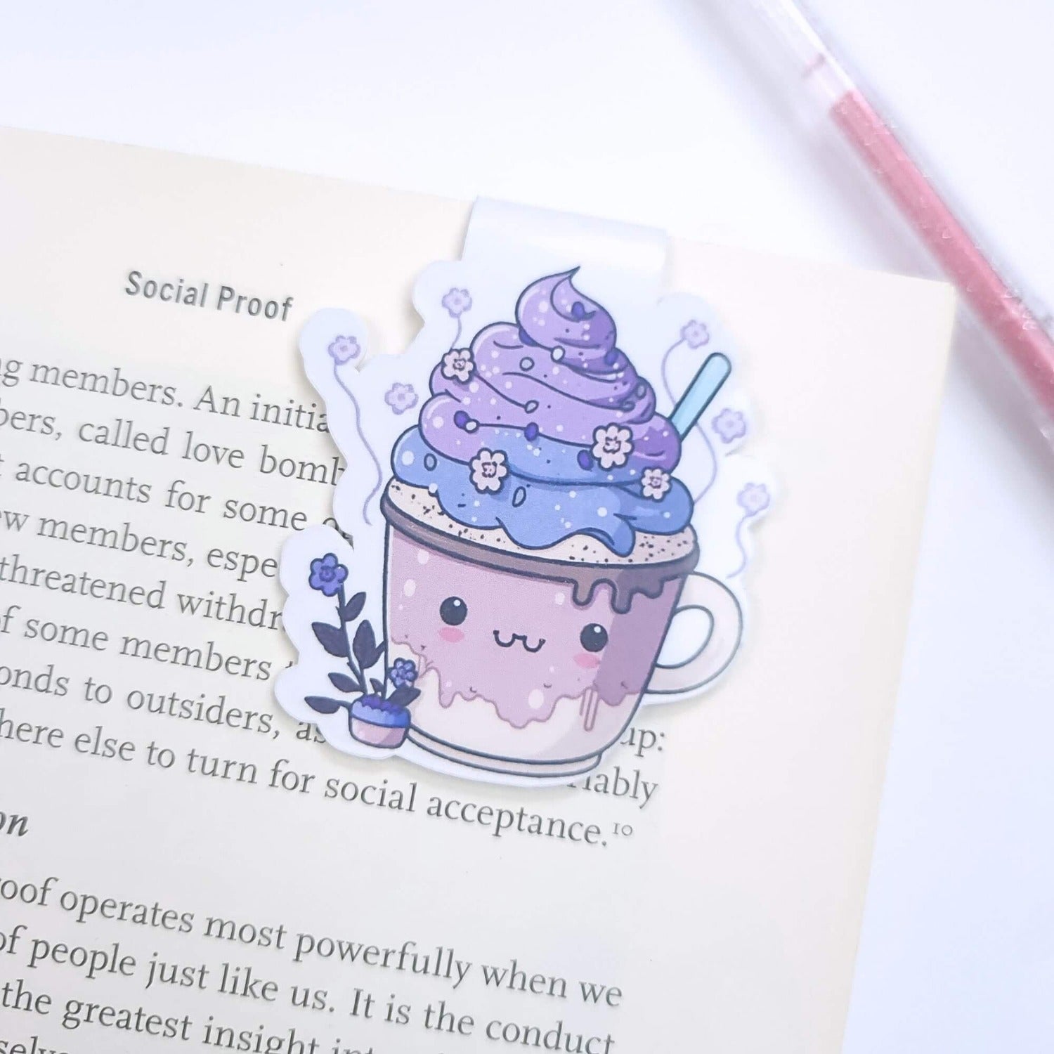 cute kawaii coffee magnetic bookmark