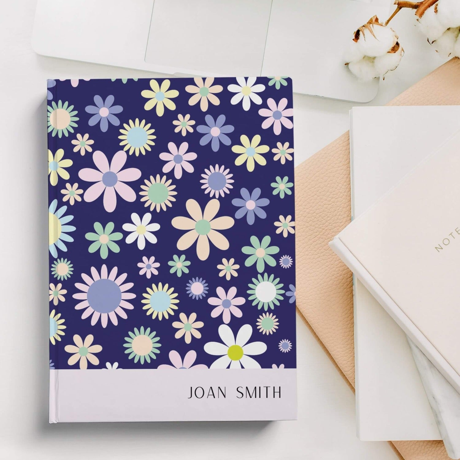 personalised notebook daisy flowers