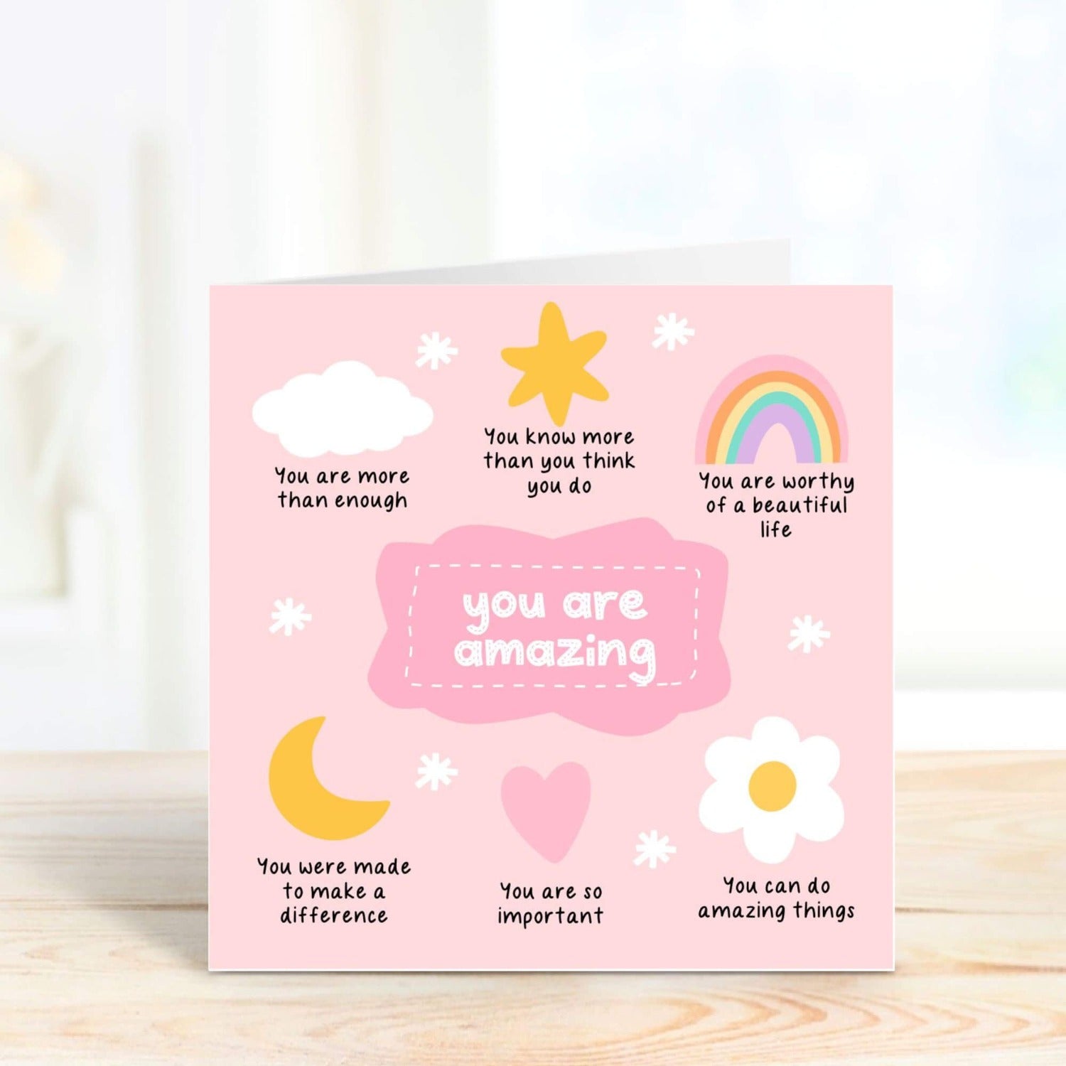 positive affirmations personalised greeting card