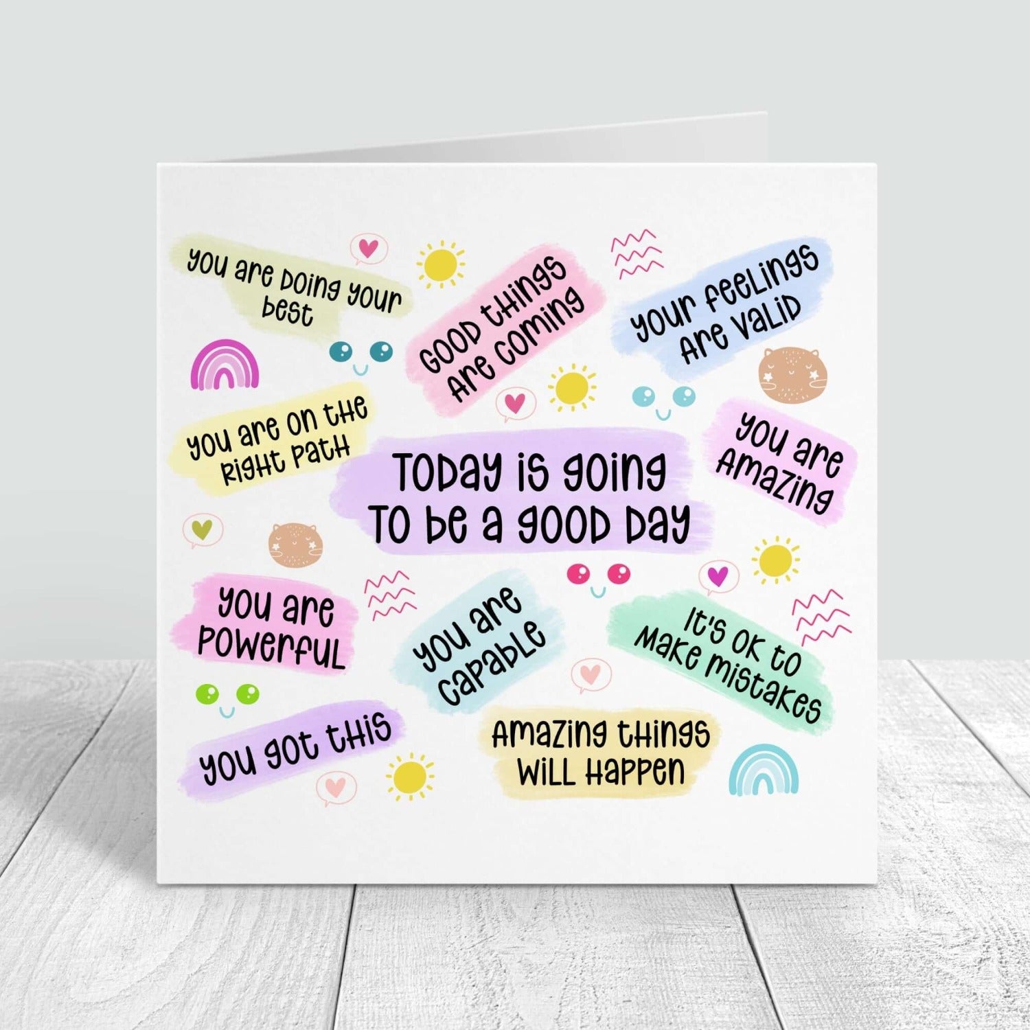 daily affirmations personalised card colourful