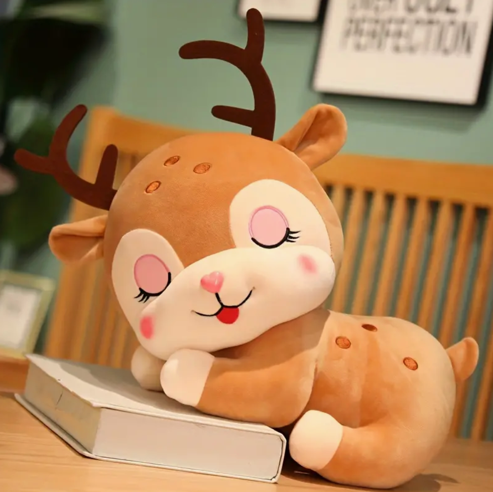 cute deer plush toy huggable