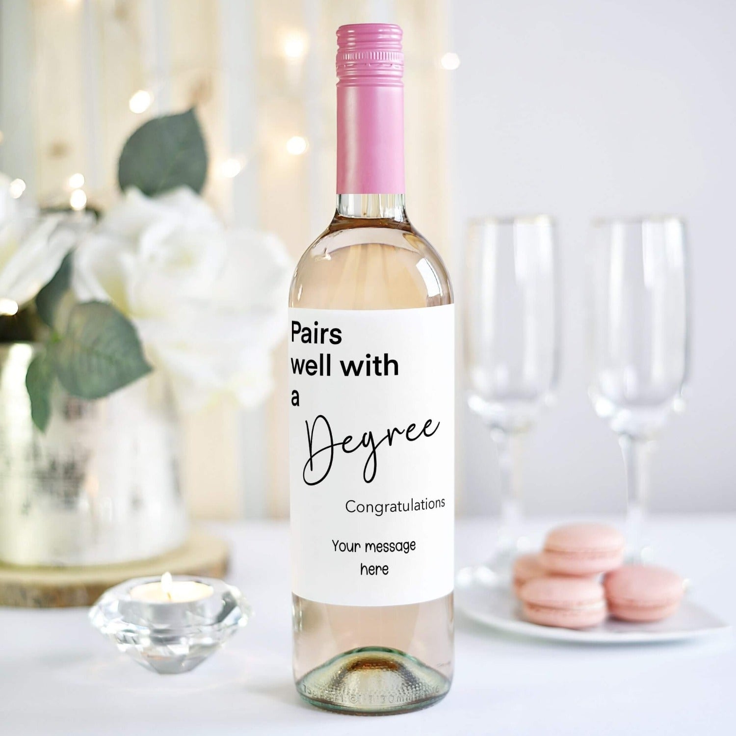 congratulations gift personalised wine label
