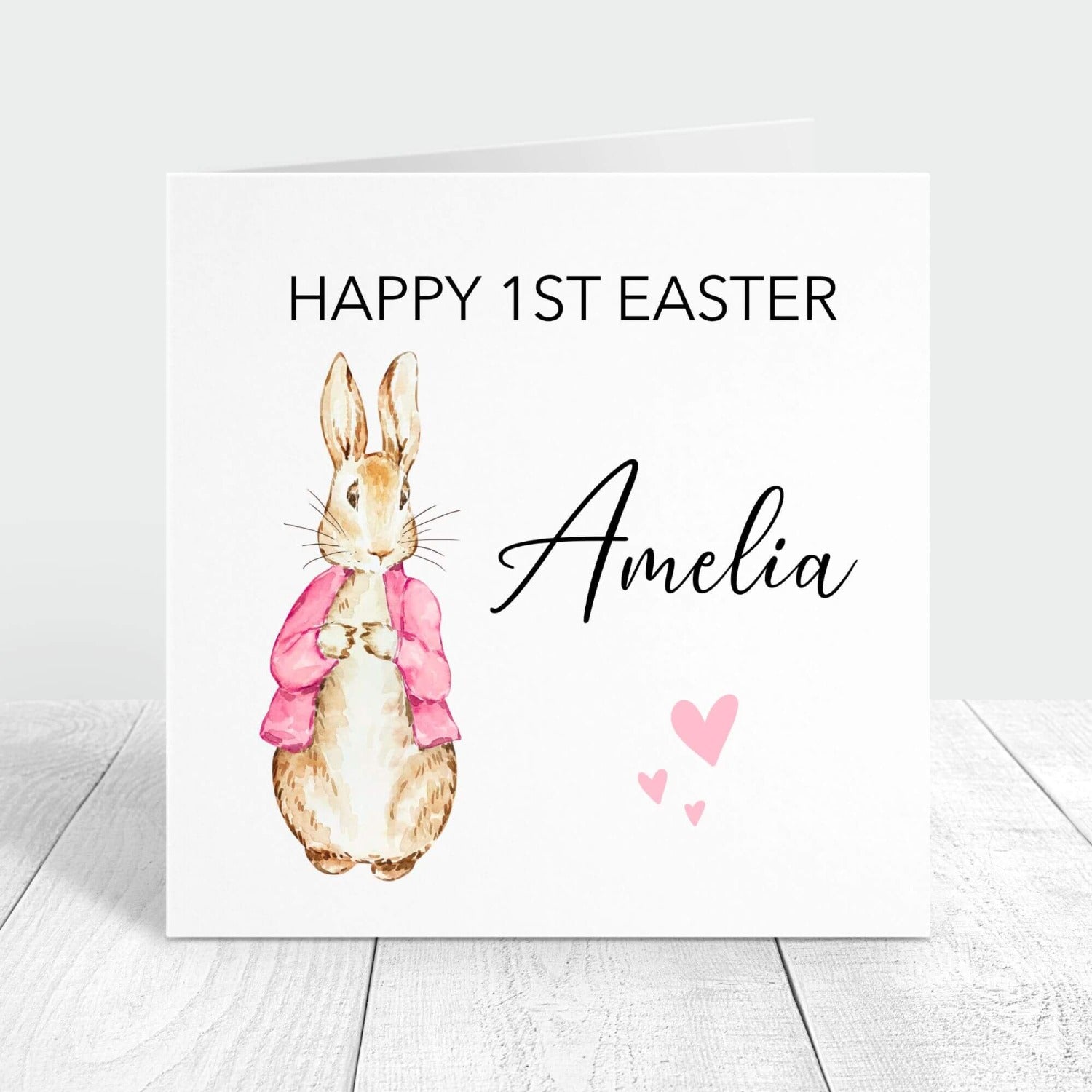 happy 1st easter personalised card with name and message