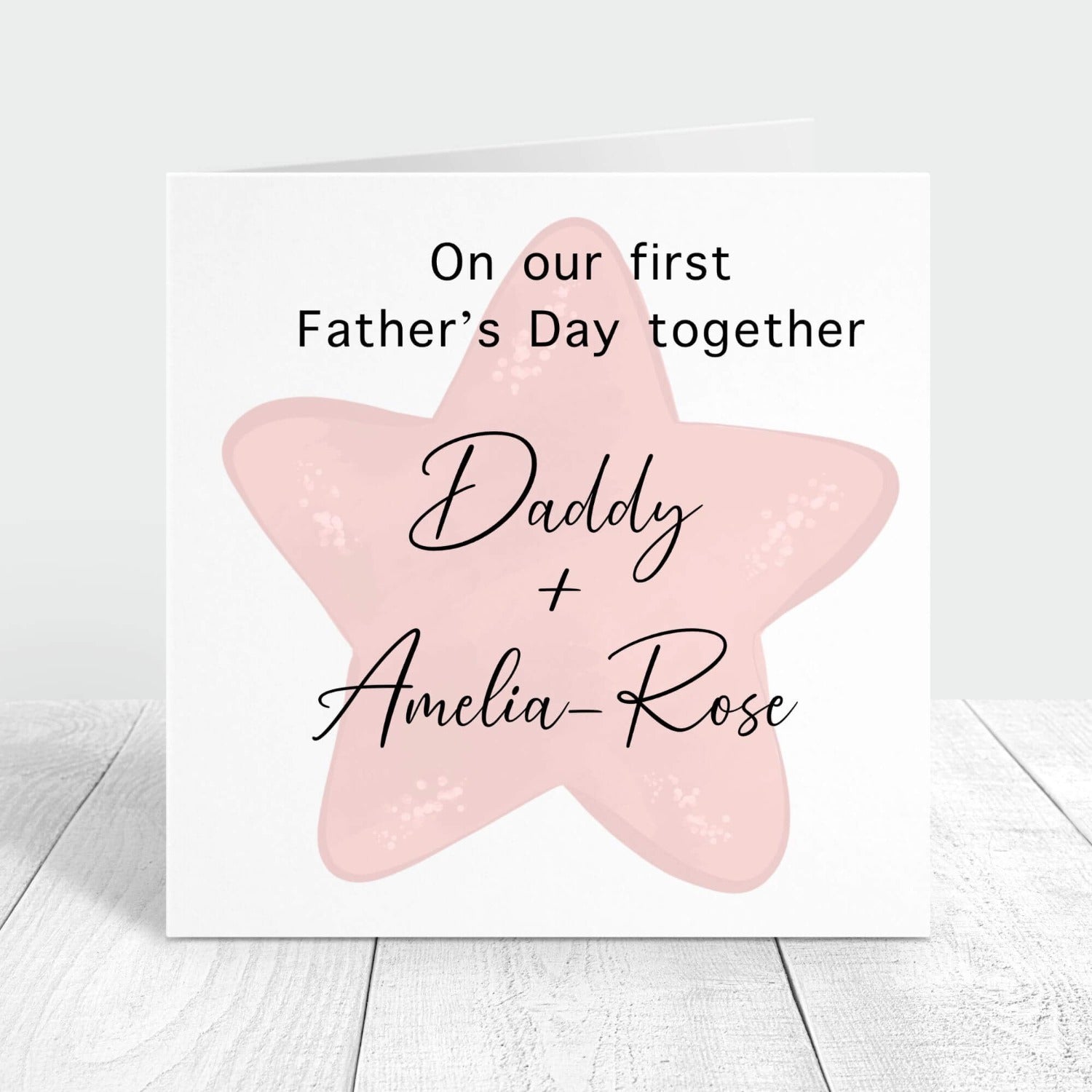 personalised card on our first father's day together
