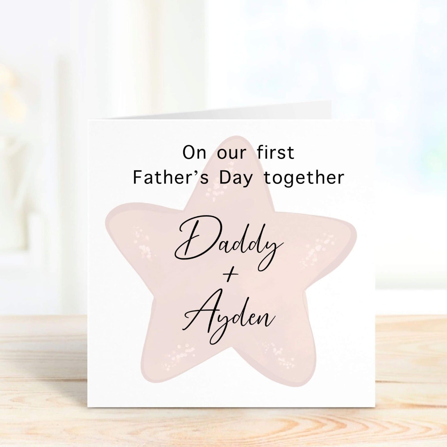 daddy + ayden personalised card for father's day