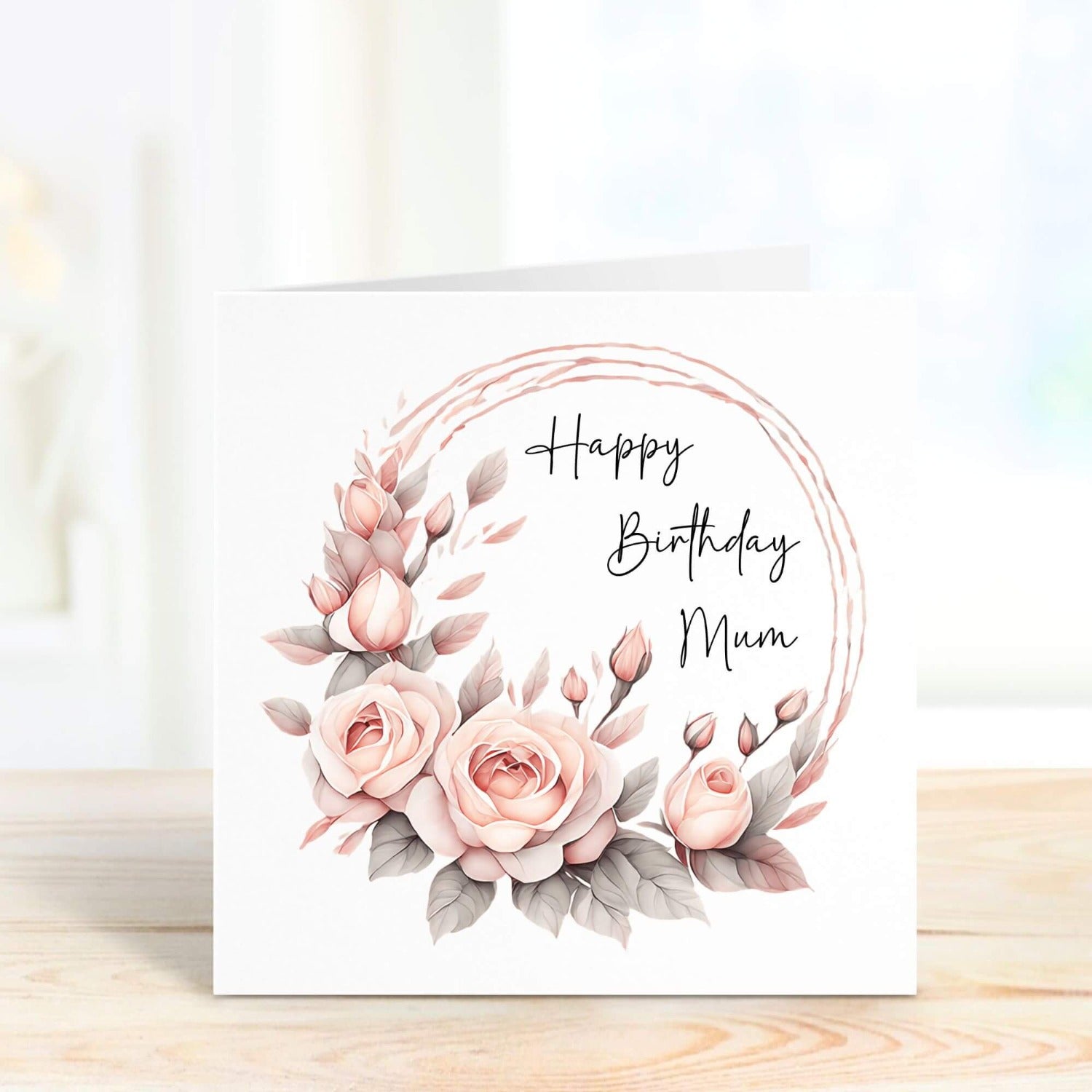 personalised floral wreath birthday card