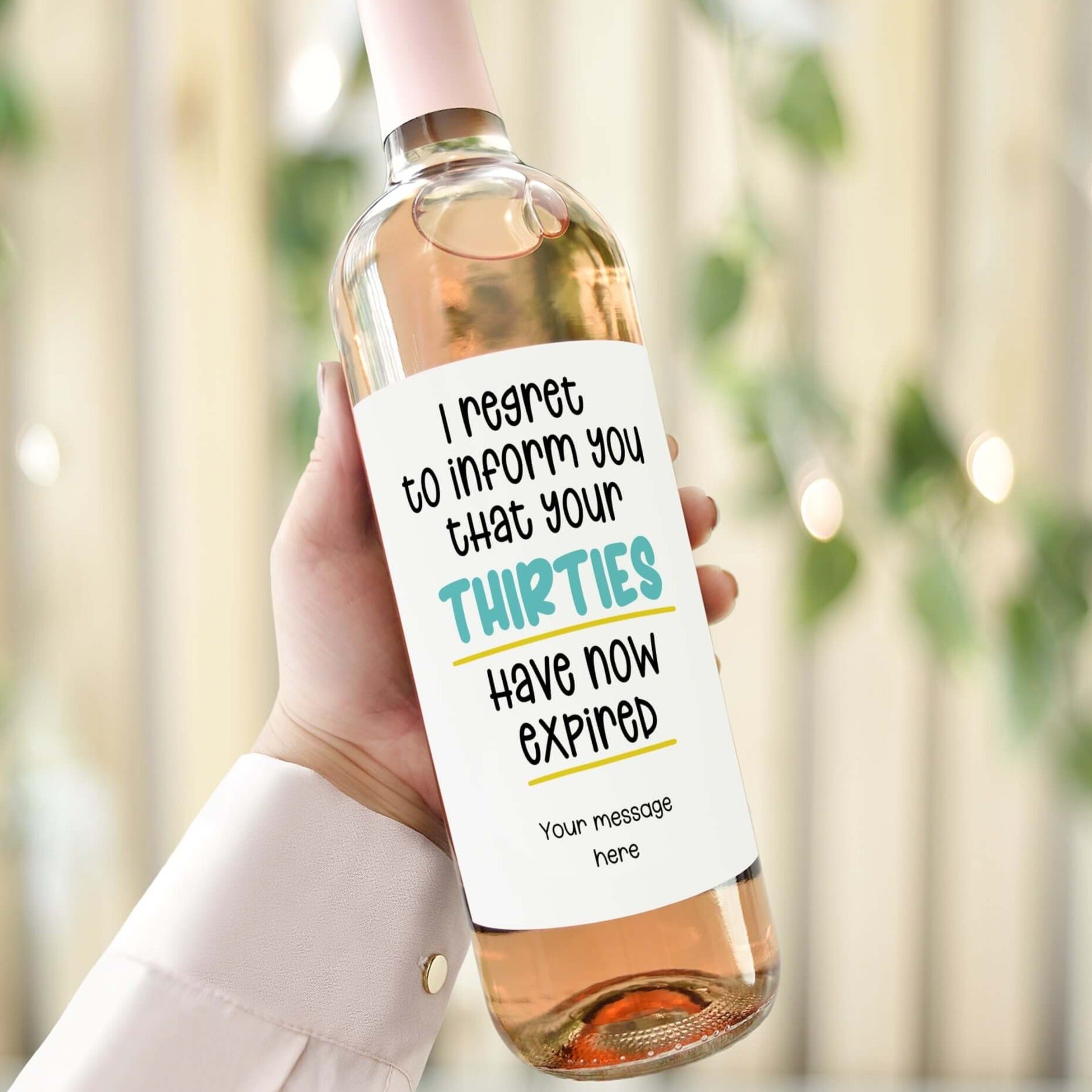 funny personalised wine bottle label happy 40th birthday