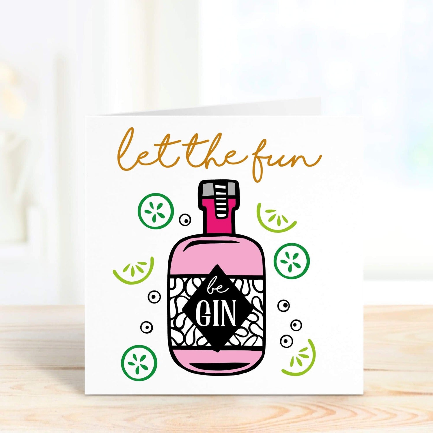 funny personalised birthday card be gin