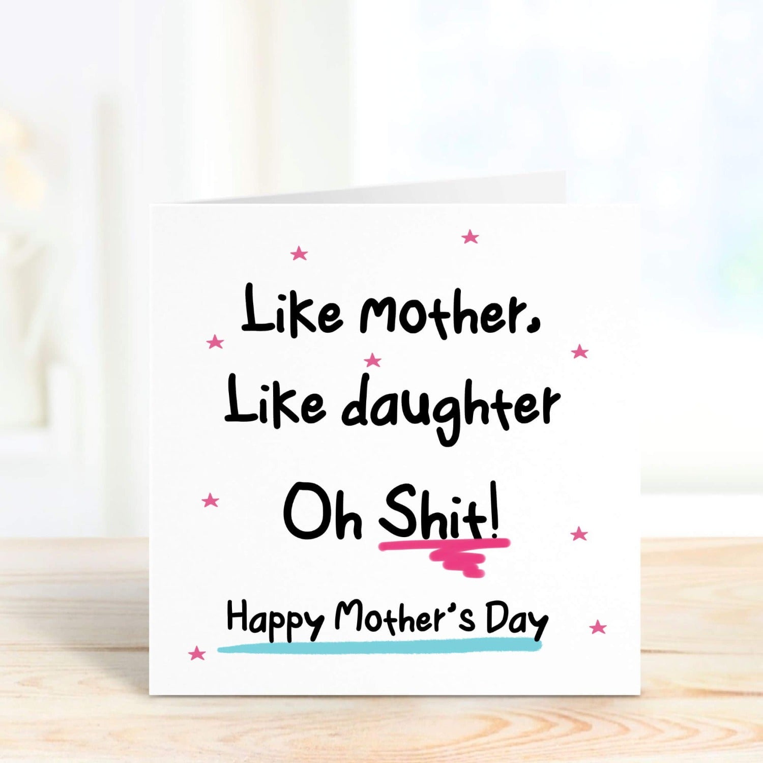 funny card for mother's day from daughter personalised