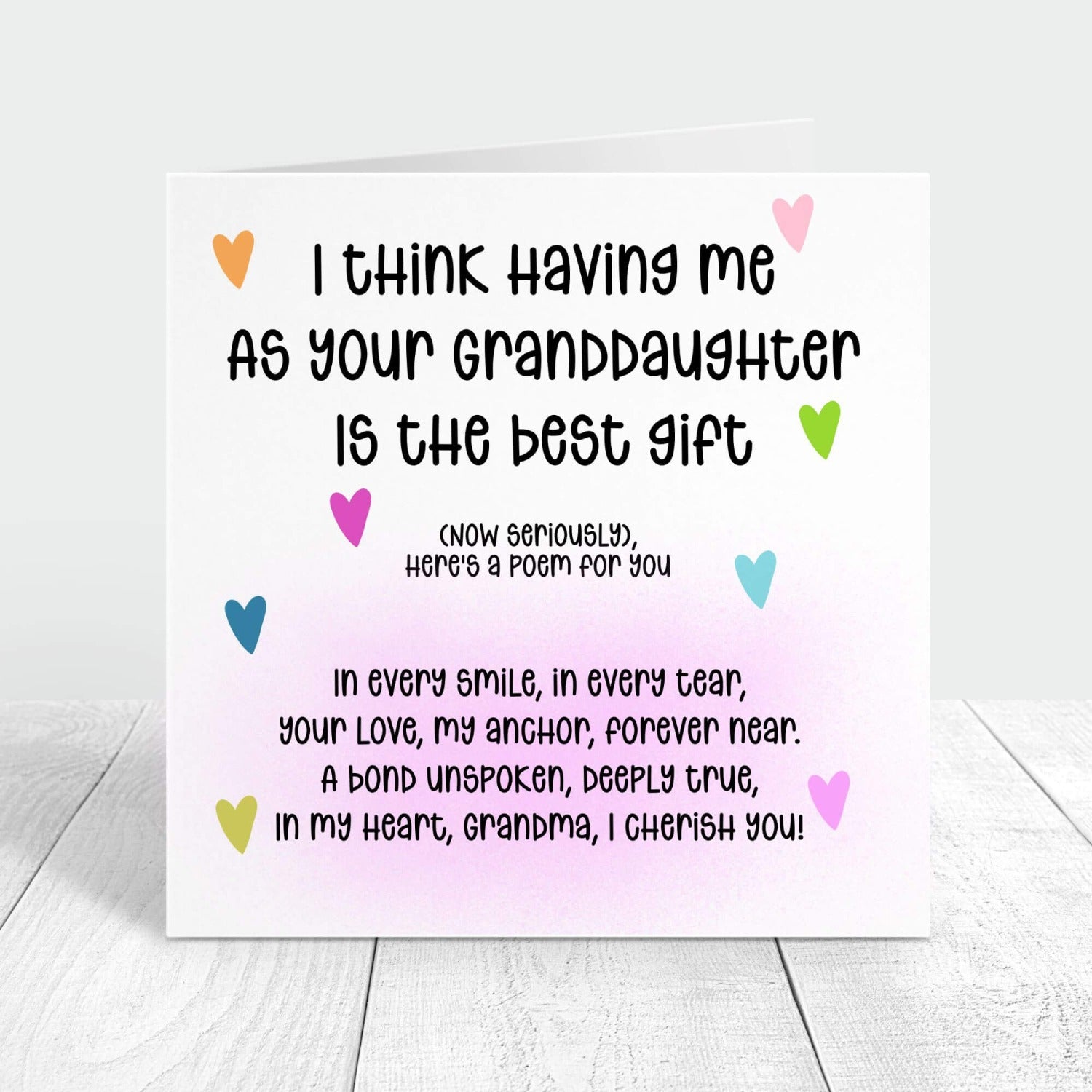 personalised card for grandma from granddaughter