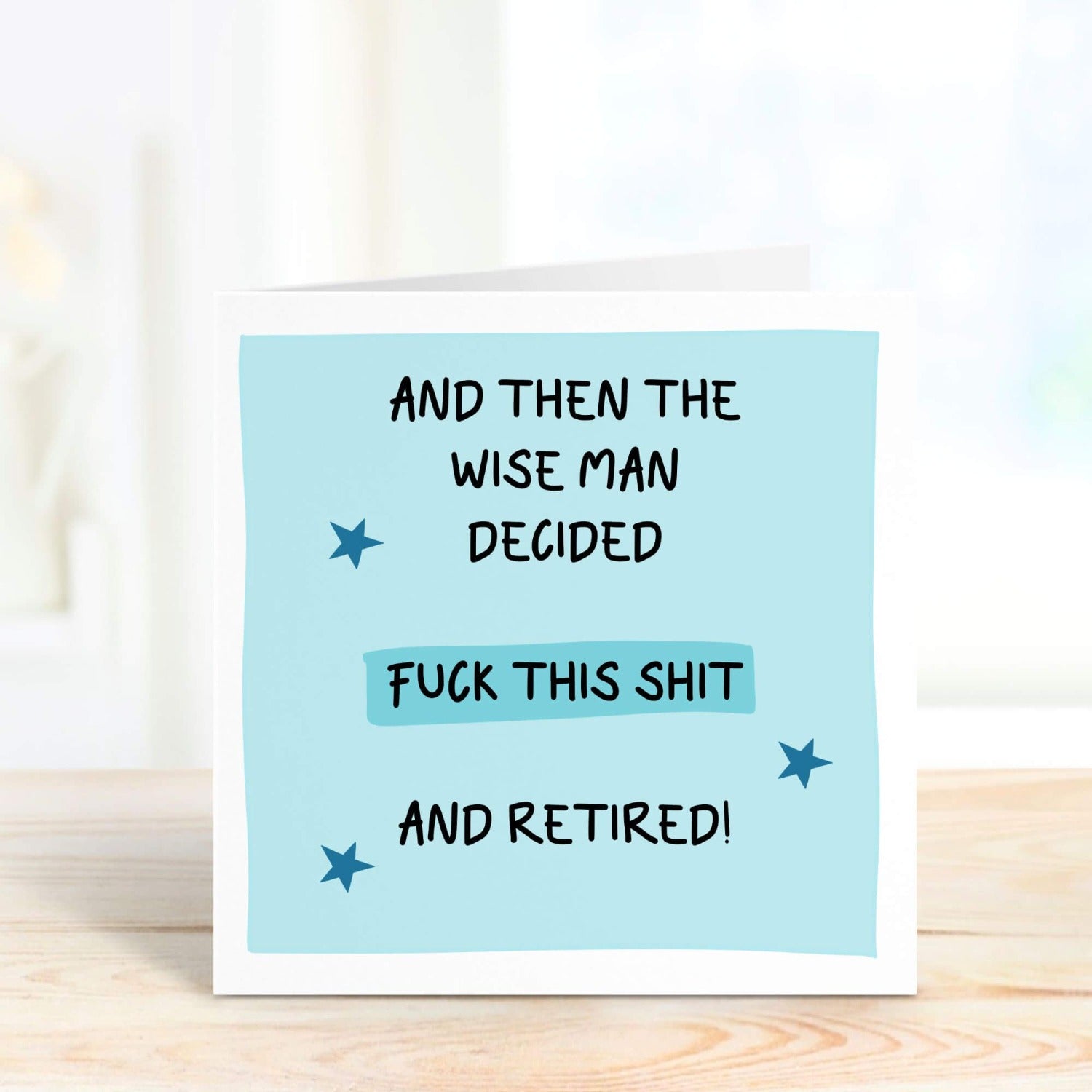 funny blue personalised retirement card for men