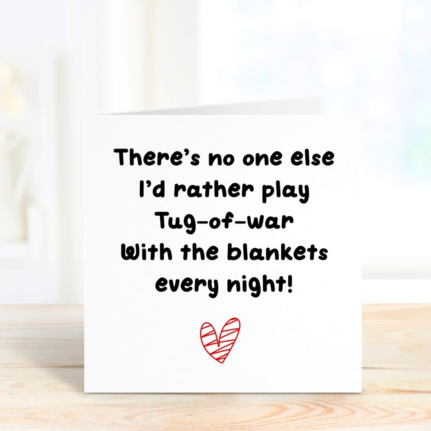 Personalised Tug of war valentine's day card
