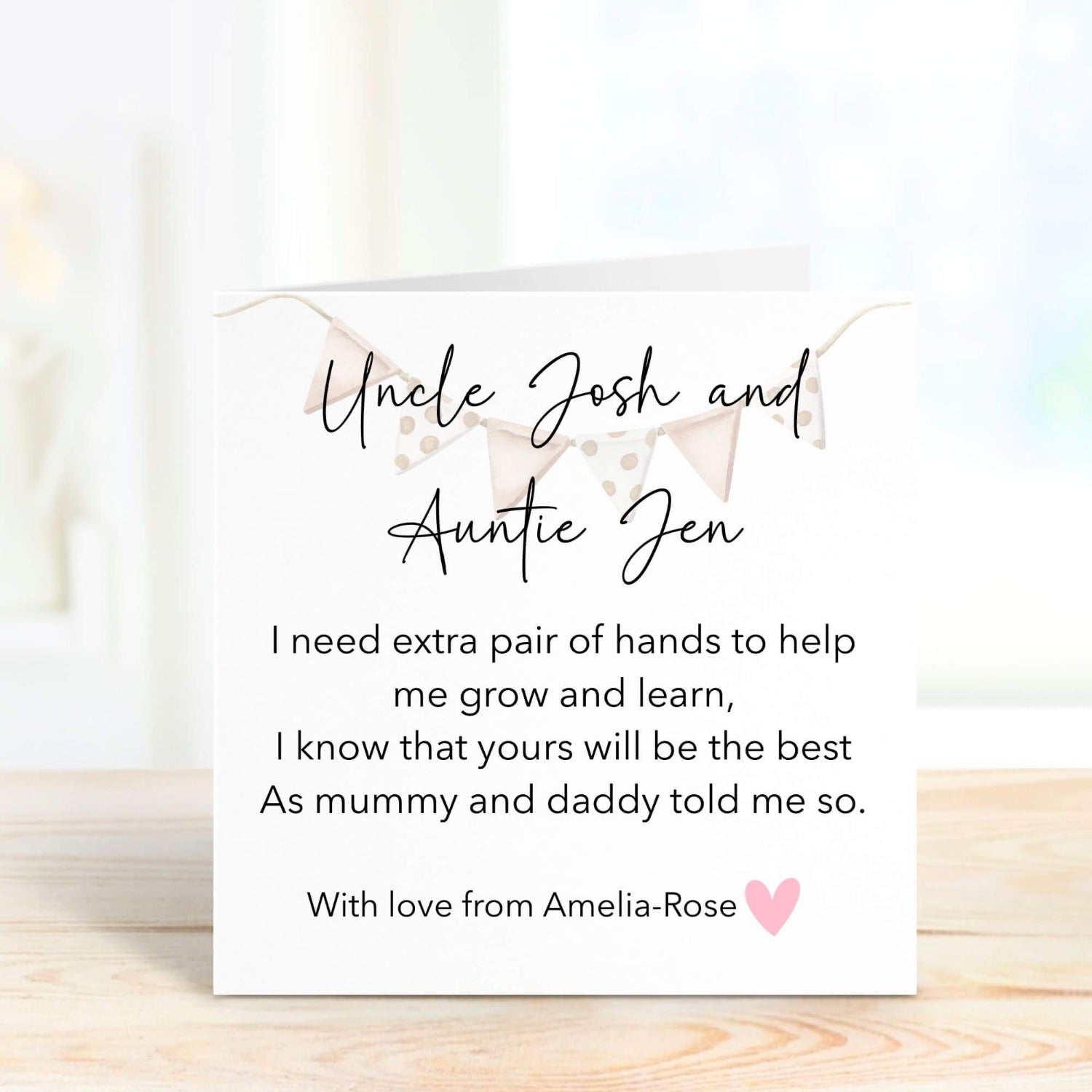 Christening card for godparents proposal