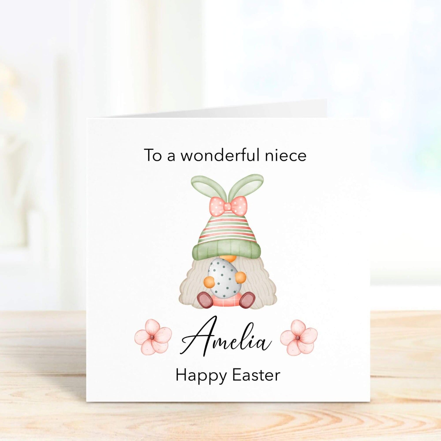 easter gonk personalised card for niece