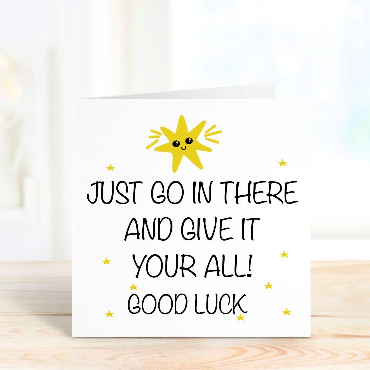 good luck personalised card with a star