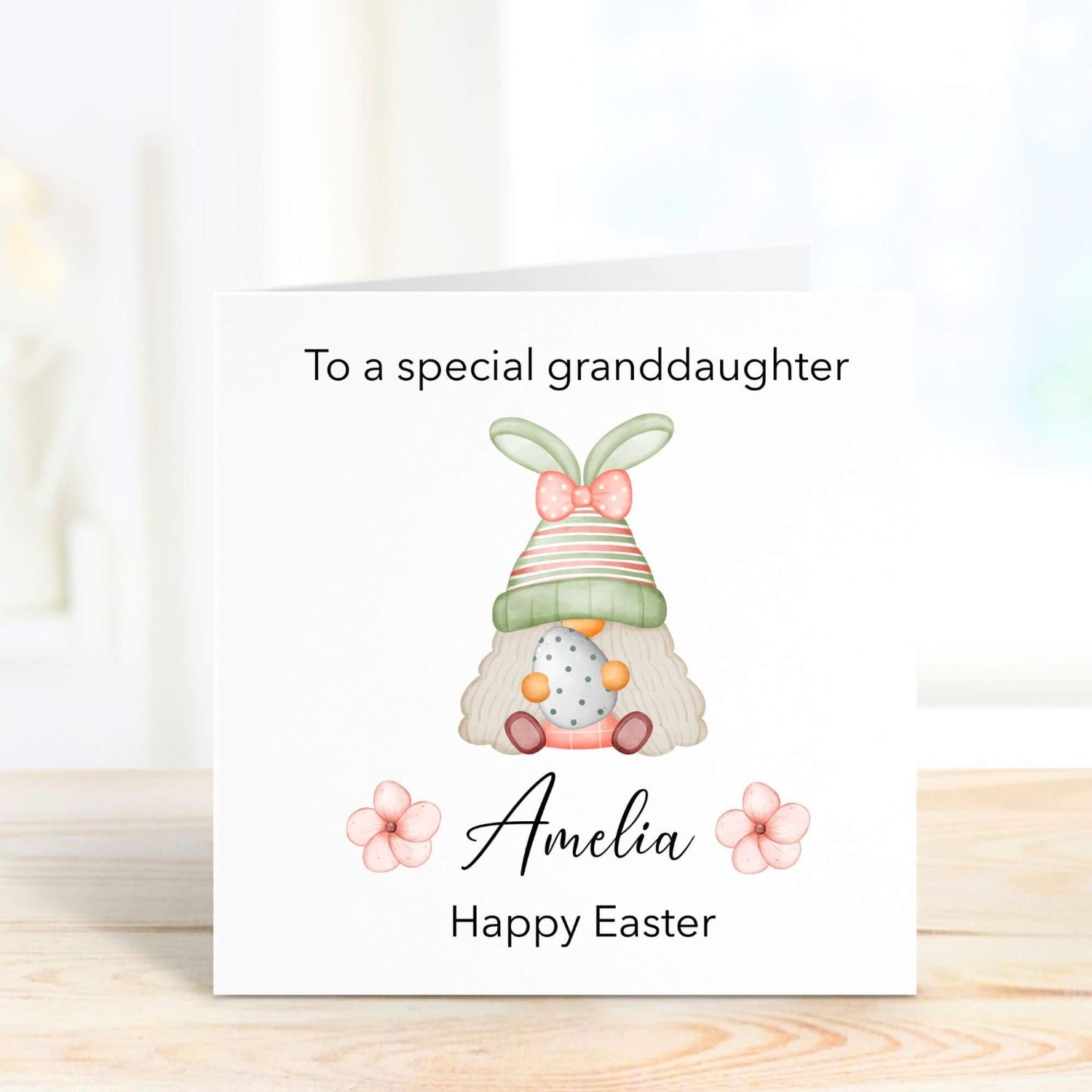 easter greetings personalised card for granddaughter