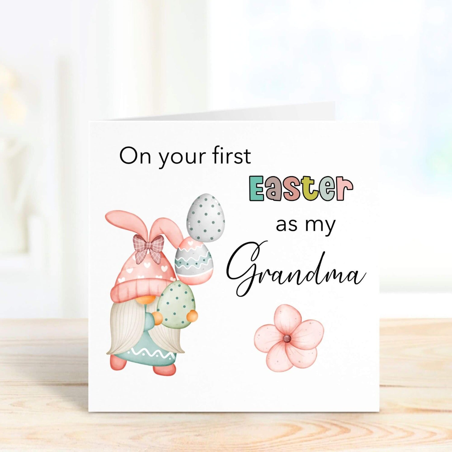 personalised easter gonk card for grandma