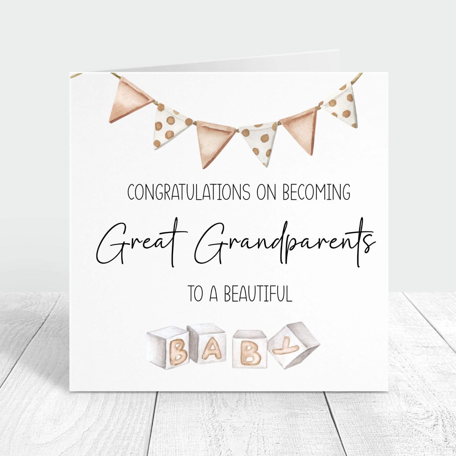 congratulations on becoming great grandparents personalised card