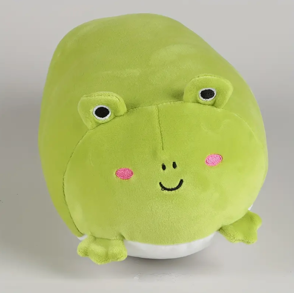 cute green frog plush toy huggable