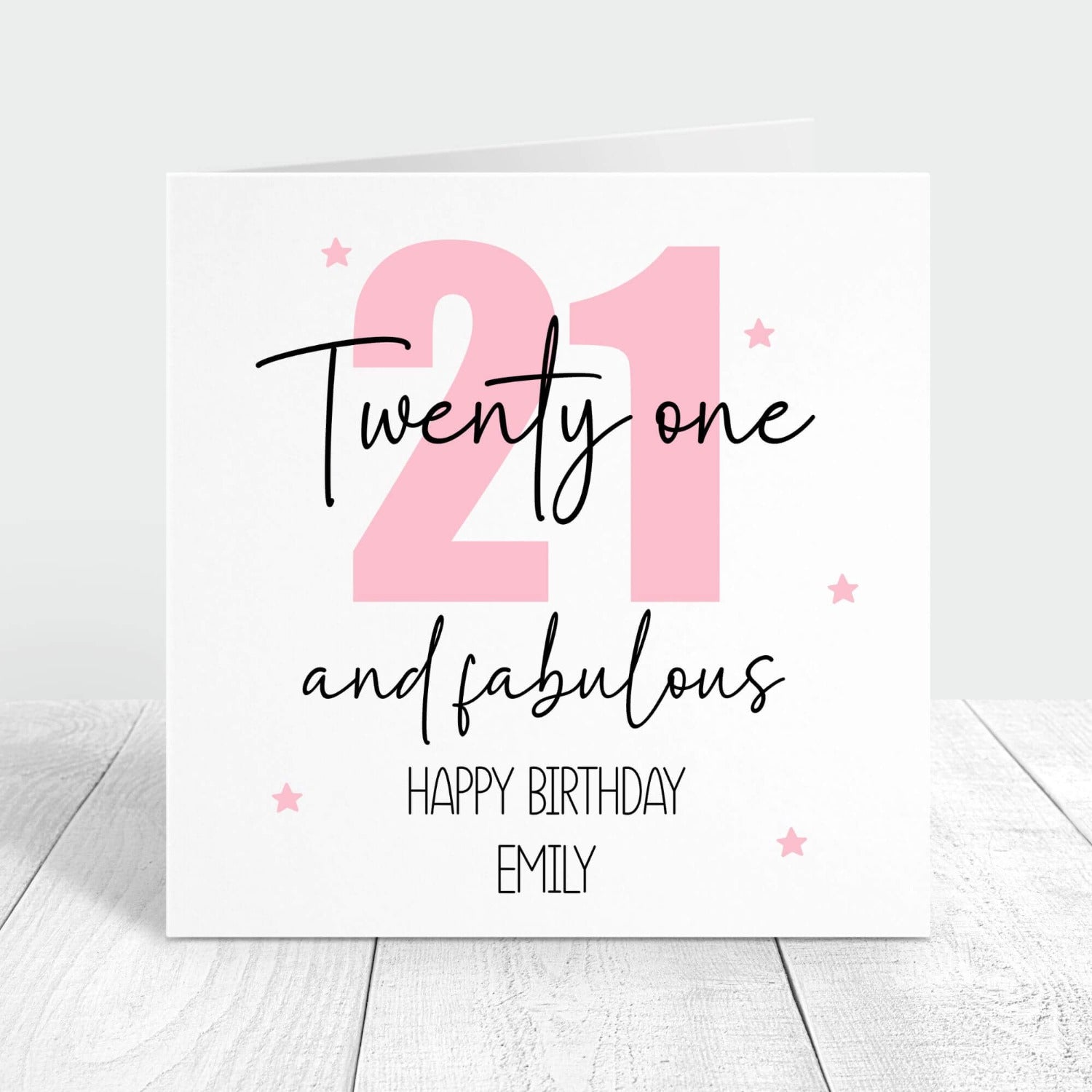 21 and fabulous personalised birthday card