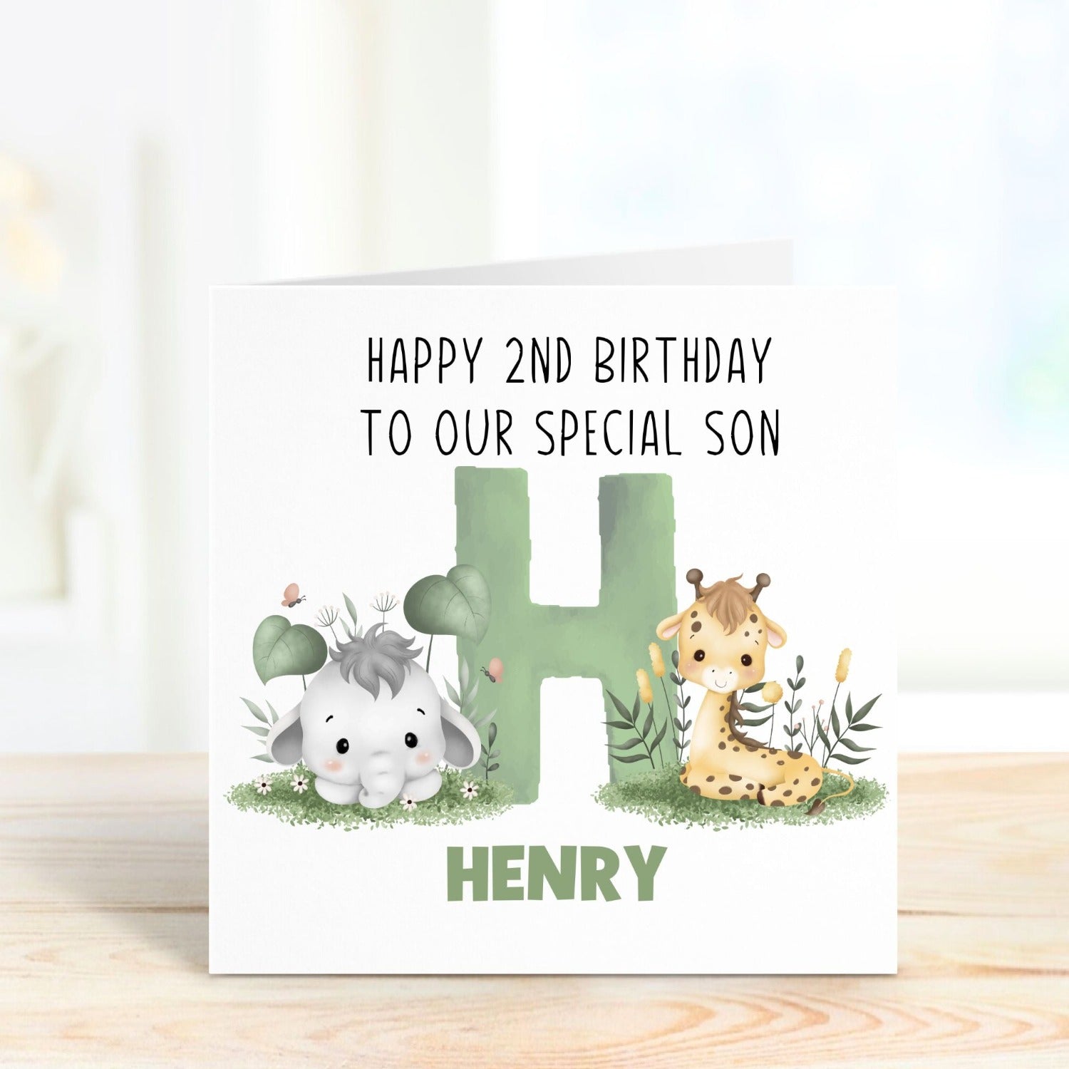 personalised 2nd birthday card for son