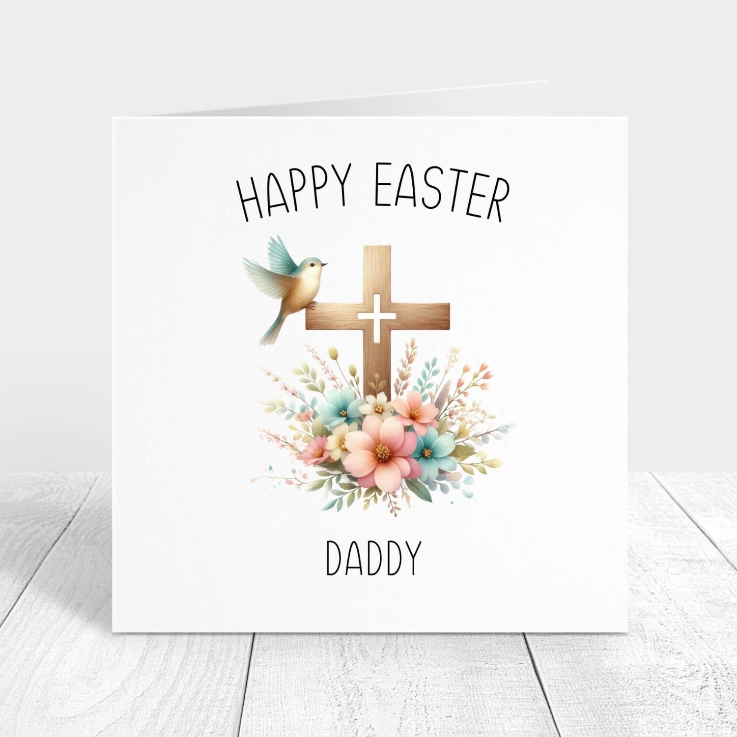 easter religious personalised card for daddy