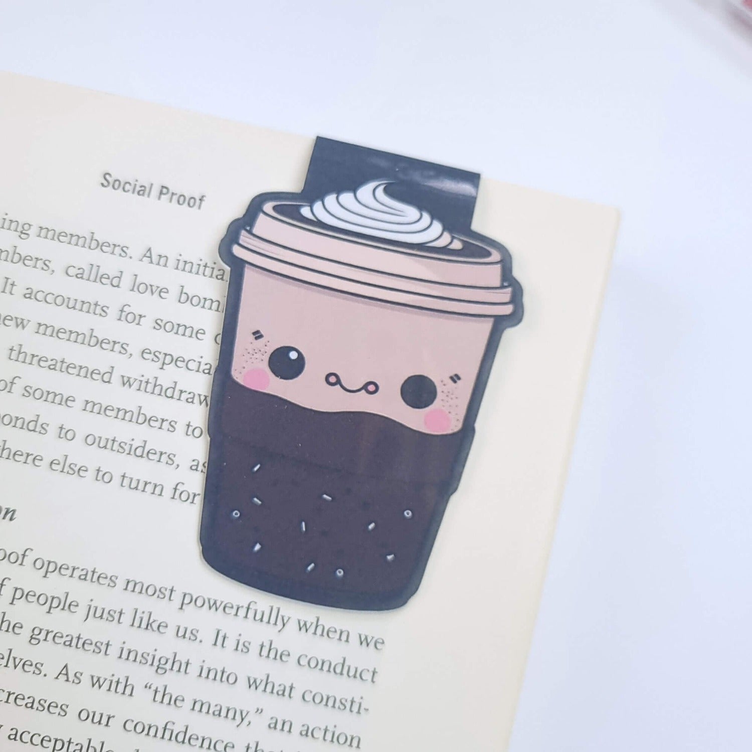 kawaii hot chocolate magnetic bookmark